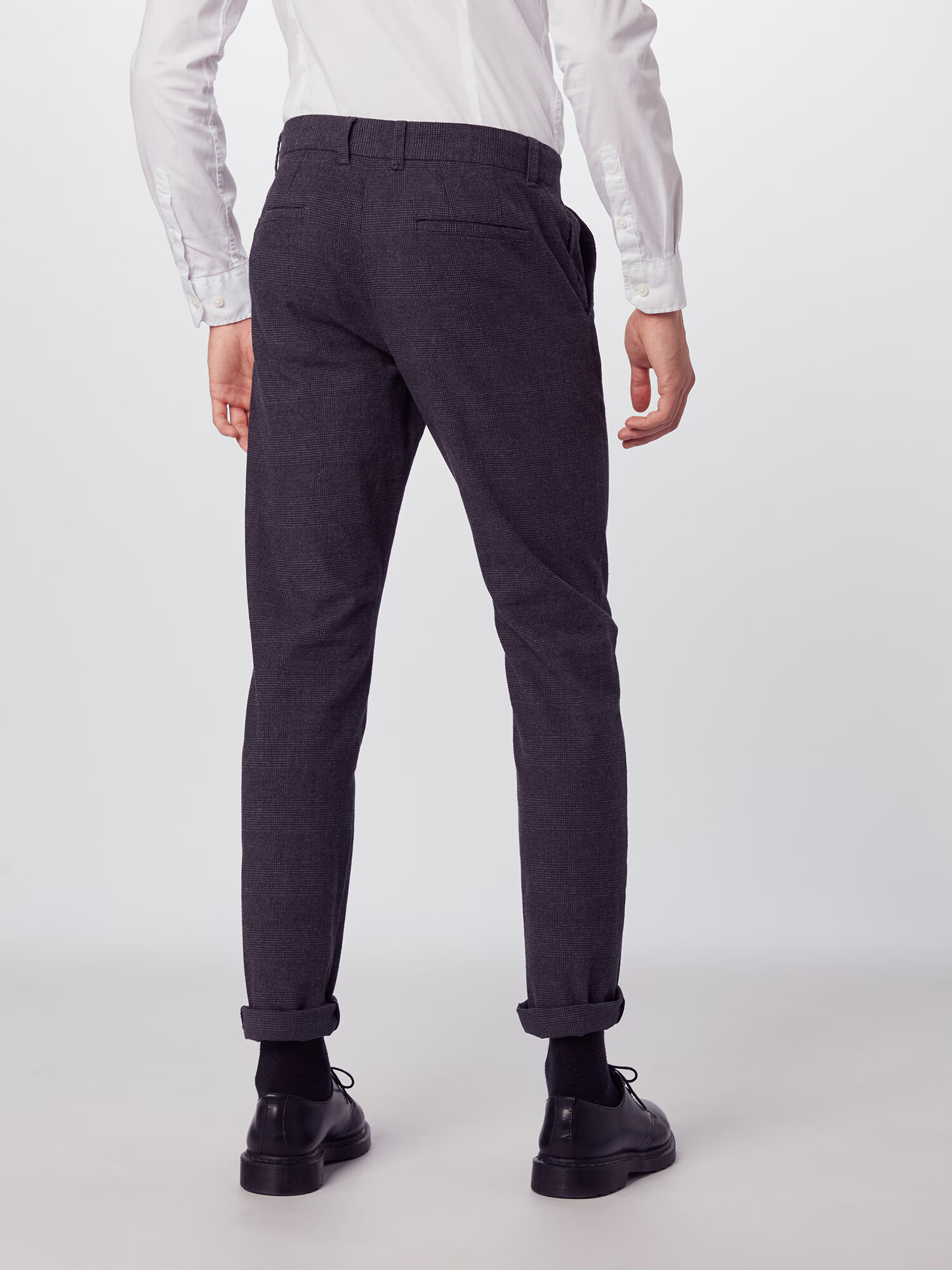 SELECTED HOMME Hlače na rob 'SLHSLIM-ARVAL DARK CHECK PANTS W' črna - Pepit.si