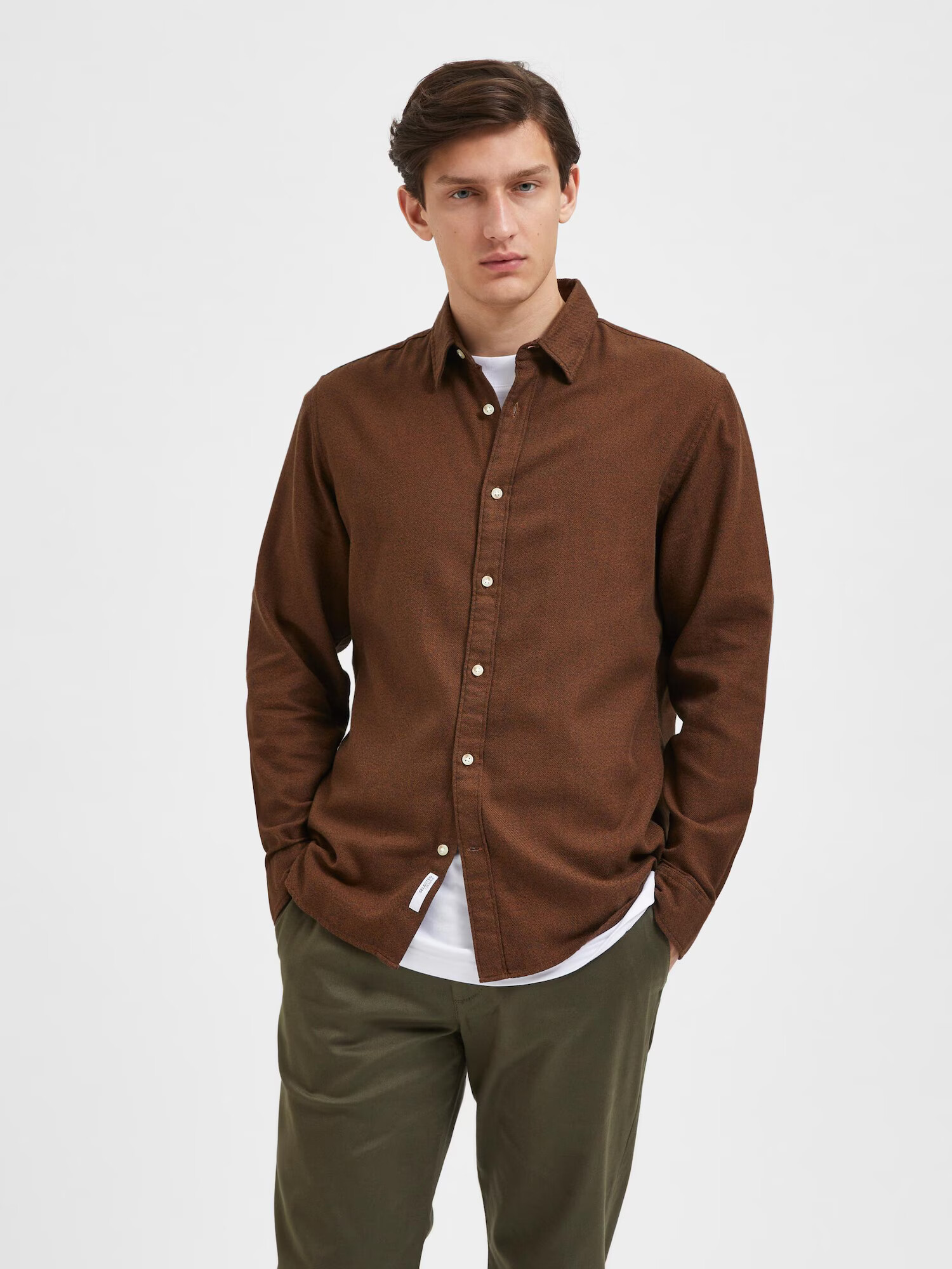 SELECTED HOMME Srajca 'ROBIN' temno rjava - Pepit.si