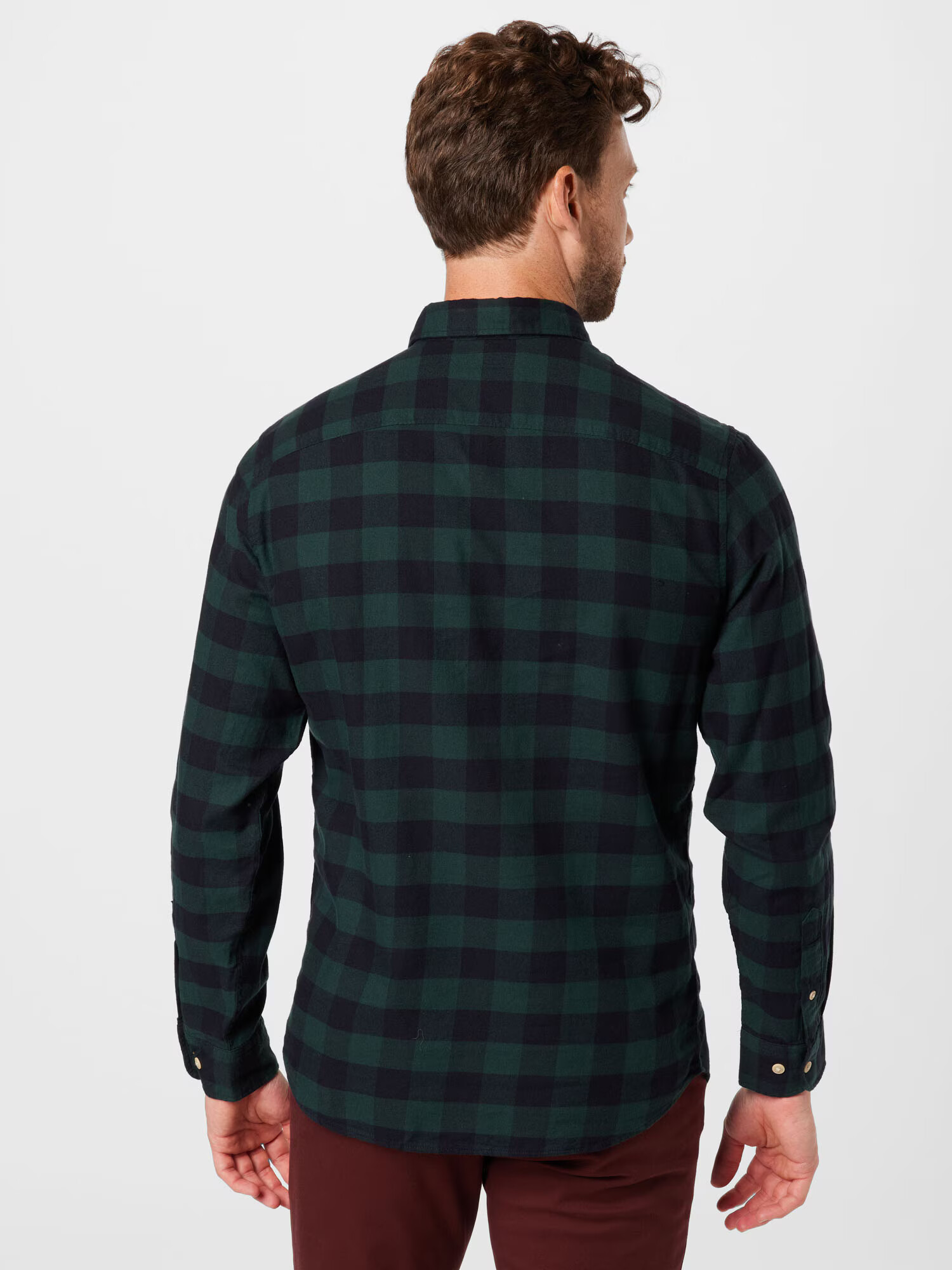 SELECTED HOMME Srajca 'SLHSLIMFLANNEL SHIRT LS W NOOS' nočno modra / smaragd - Pepit.si