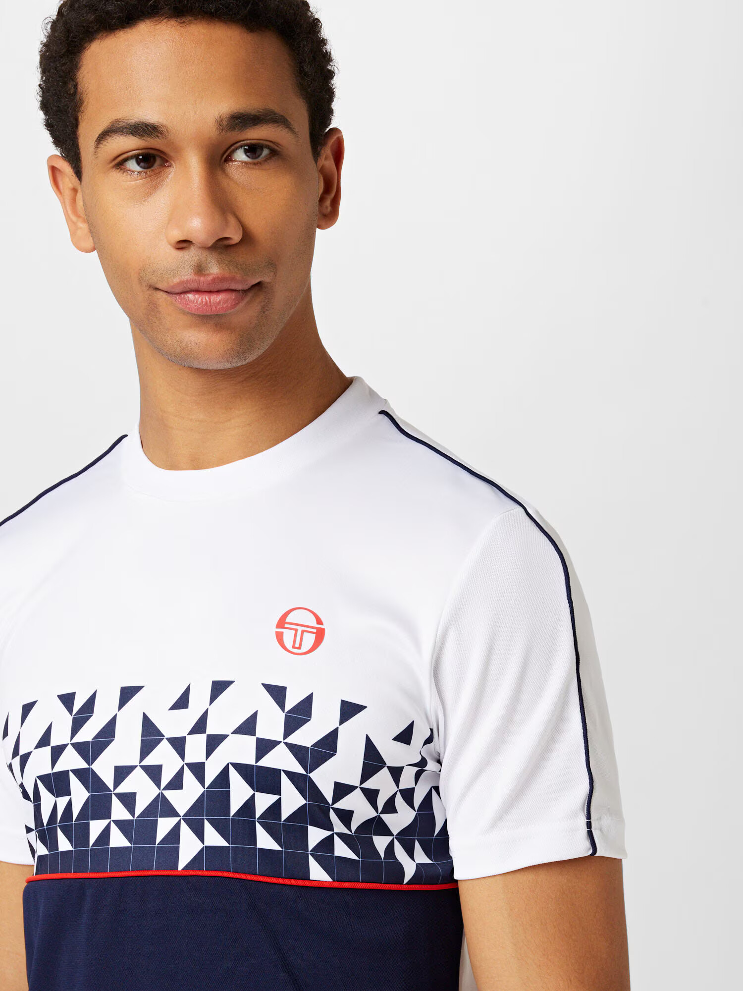 Sergio Tacchini Funkcionalna majica 'DISPERSA' mornarska / korala / bela - Pepit.si