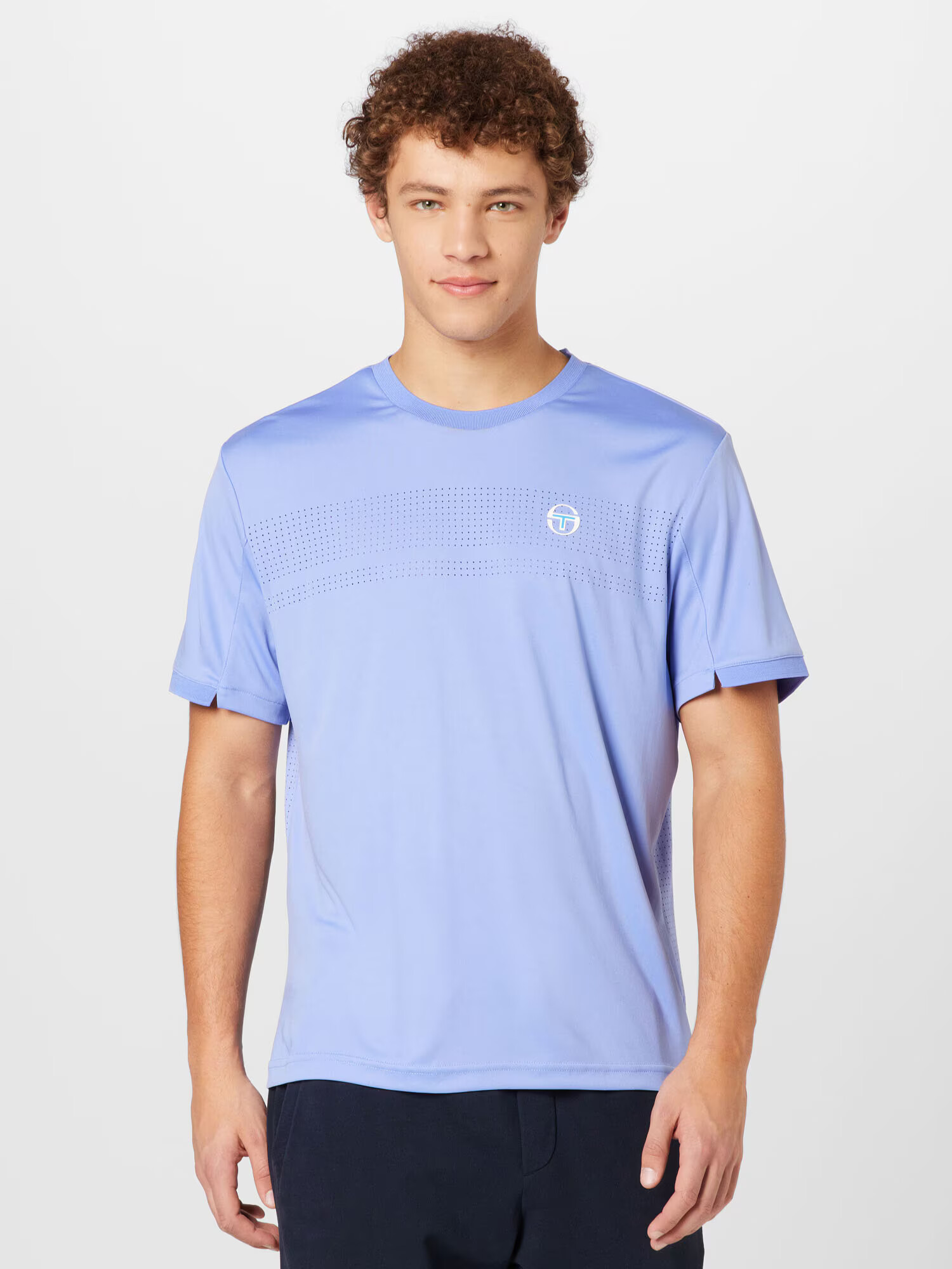 Sergio Tacchini Funkcionalna majica 'YOUNG LINE' neonsko modra / sivka / bela - Pepit.si