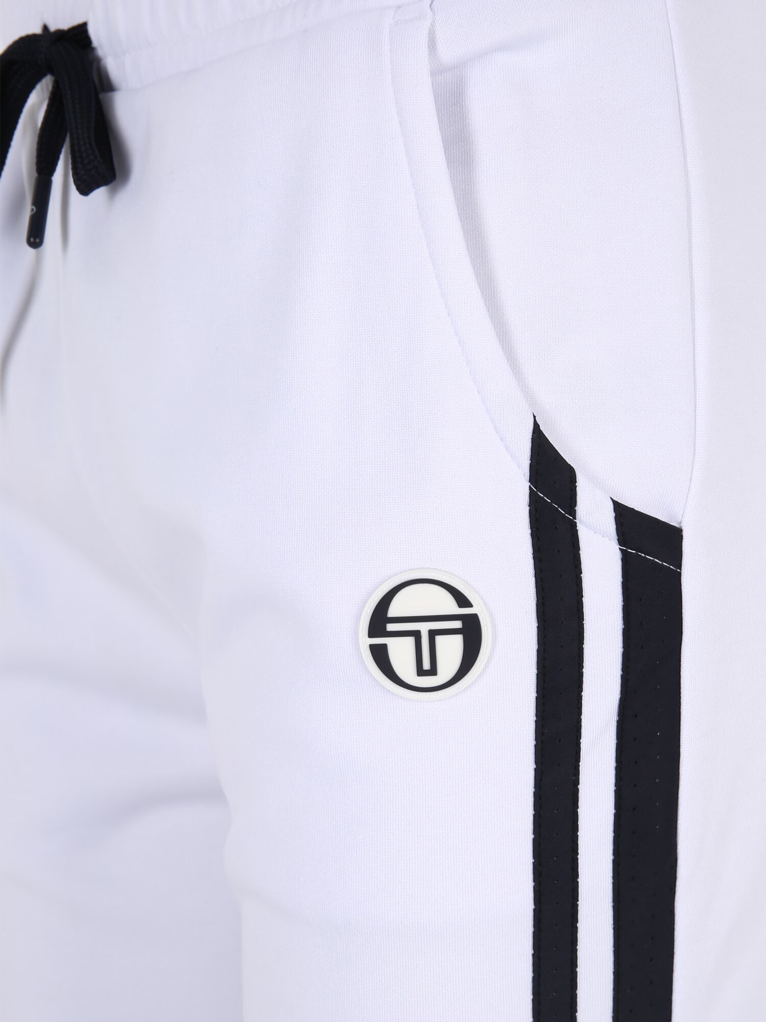 Sergio Tacchini Športne hlače 'YOUNG LINE' črna / bela - Pepit.si