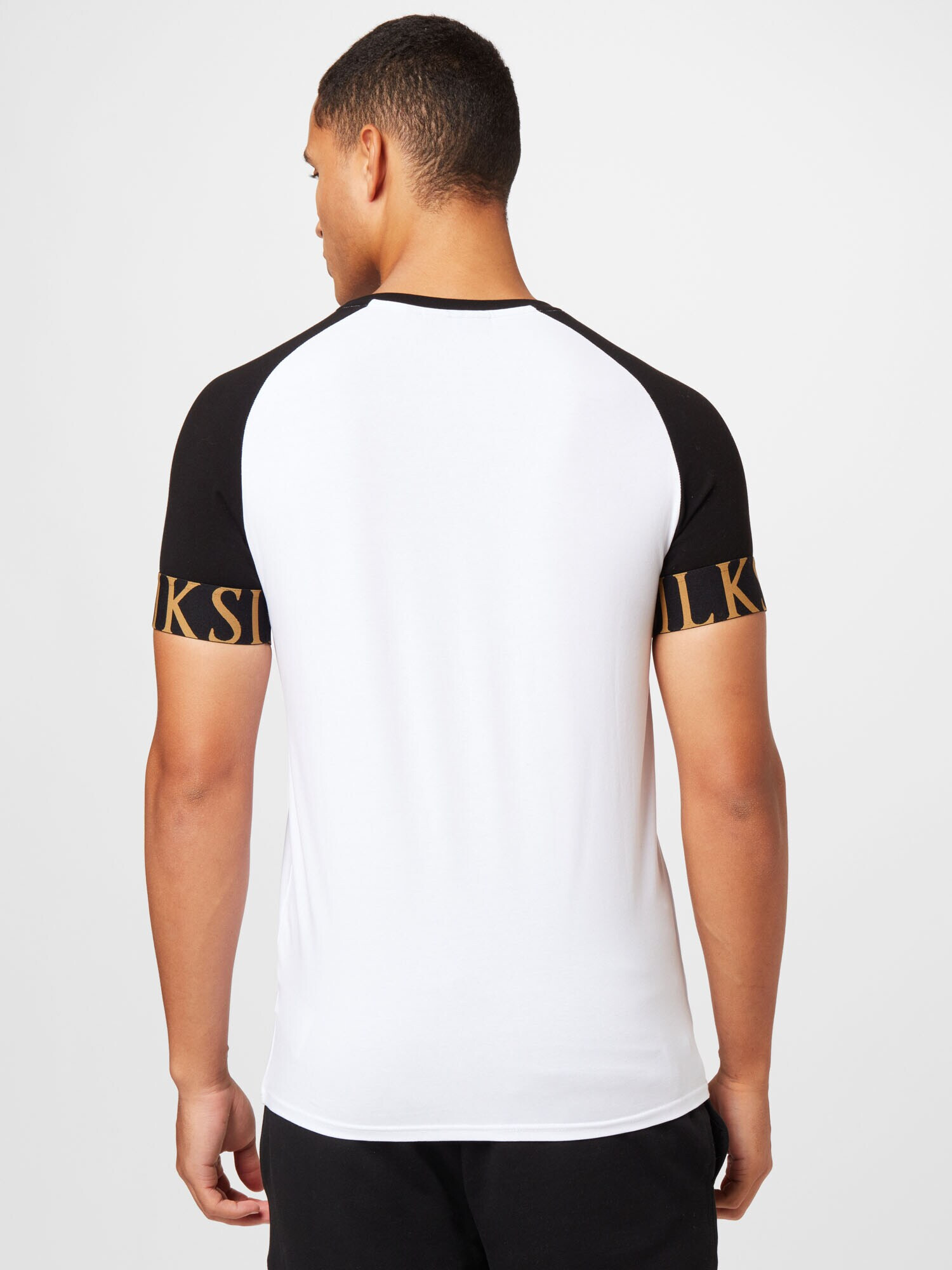 SikSilk Majica bronasta / črna / bela - Pepit.si