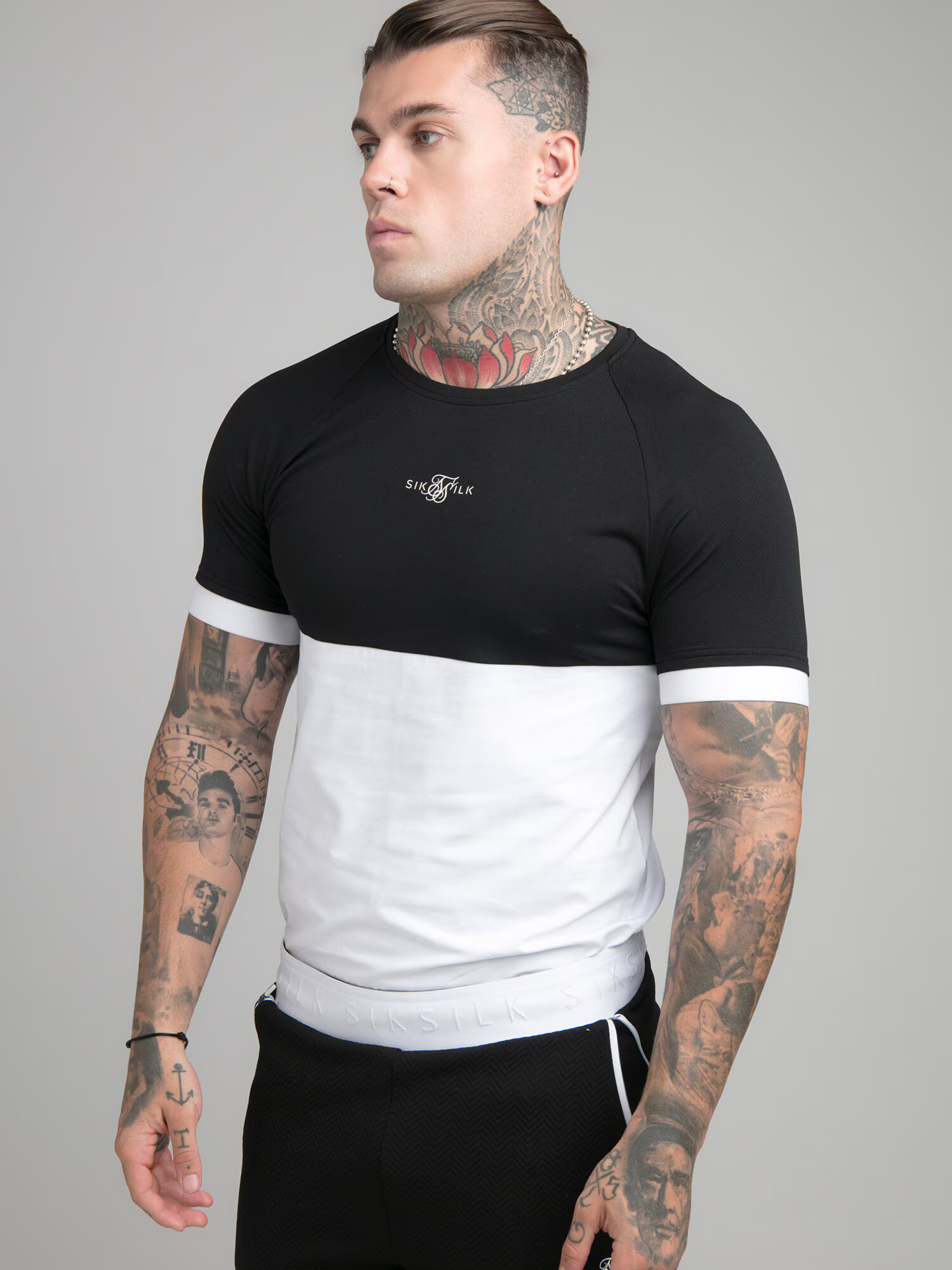 SikSilk Majica črna / bela - Pepit.si