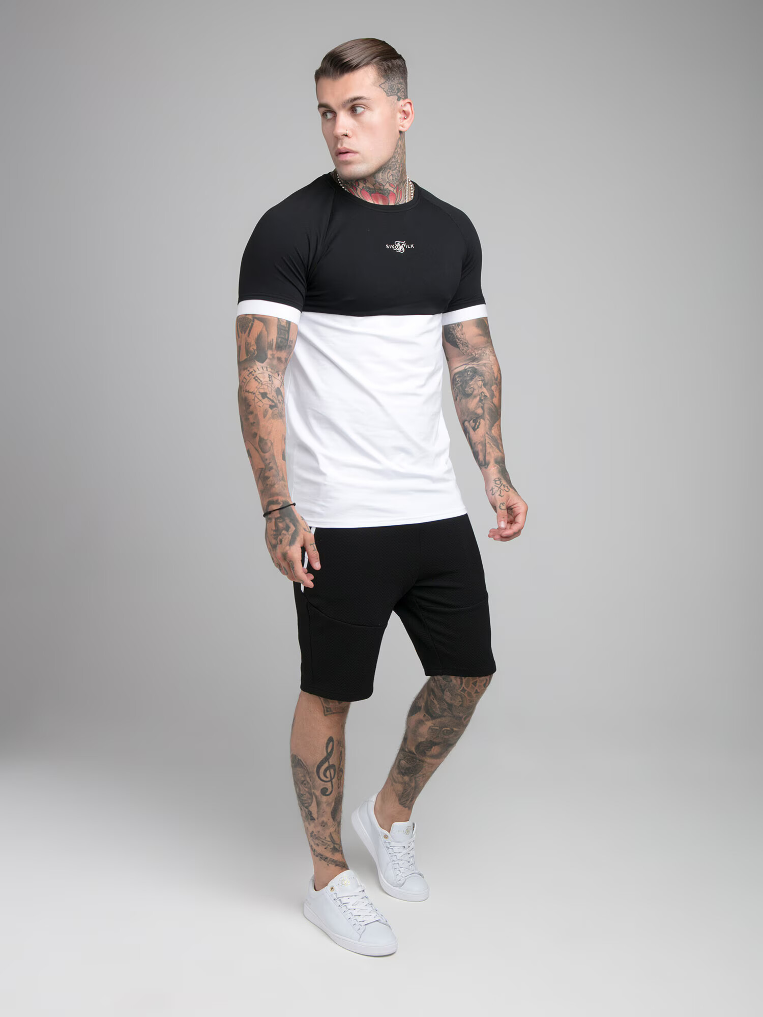 SikSilk Majica črna / bela - Pepit.si