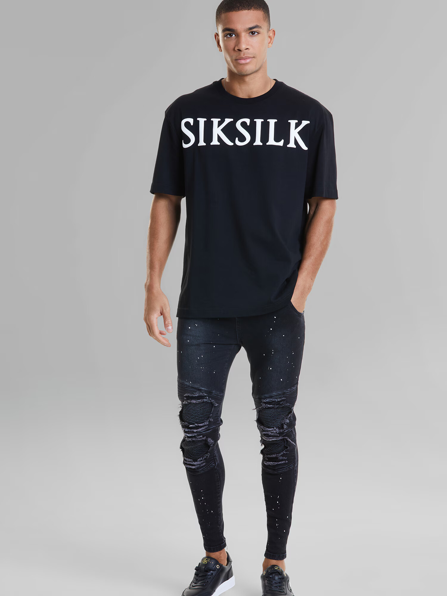 SikSilk Majica črna / bela - Pepit.si