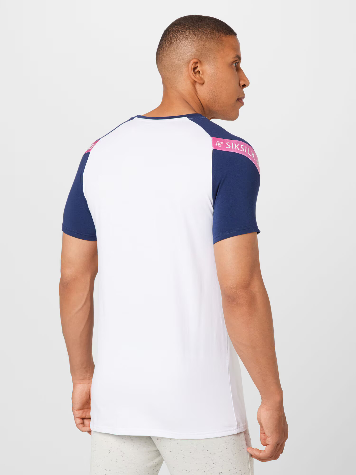 SikSilk Majica mornarska / roza / bela - Pepit.si