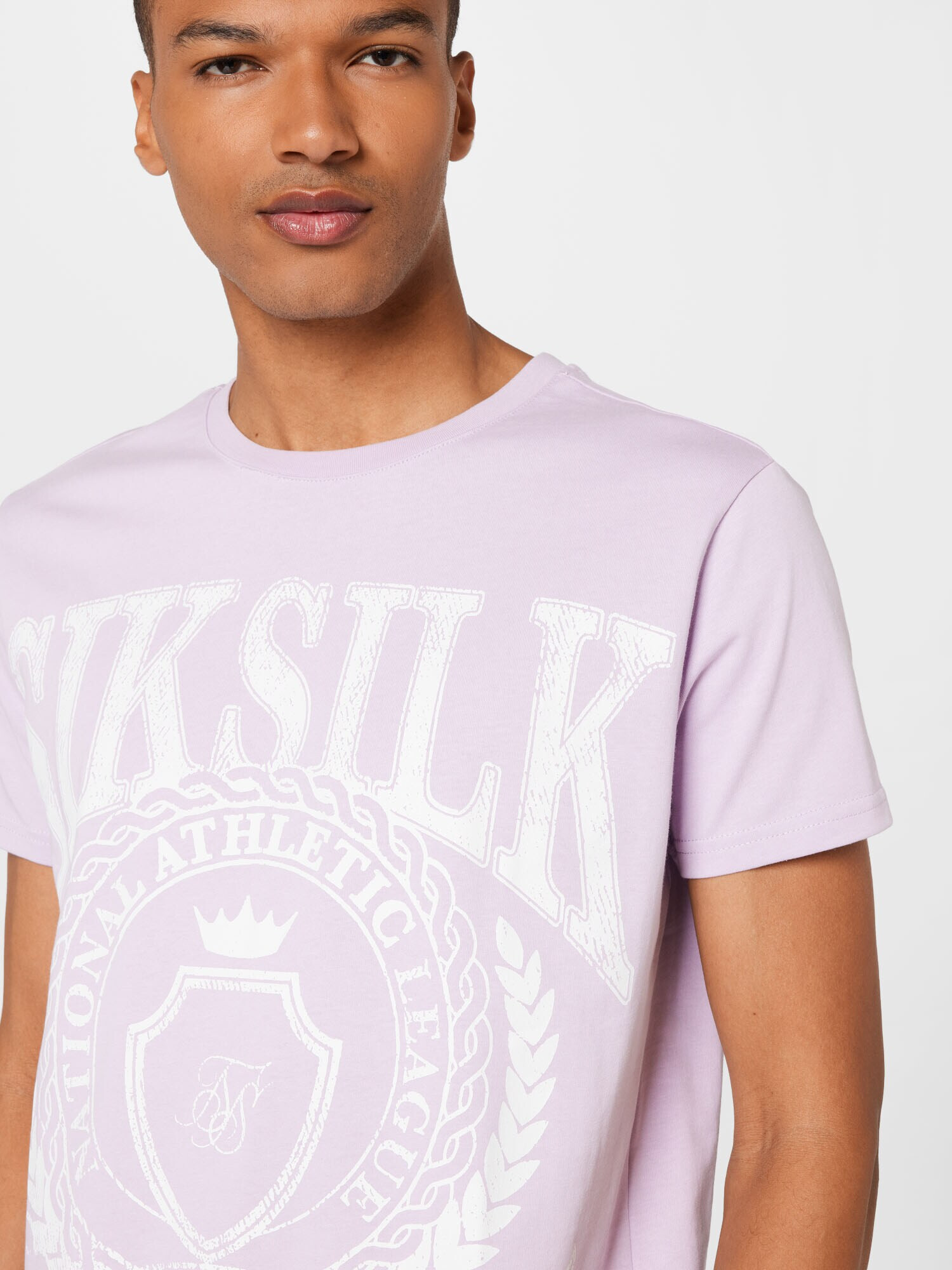 SikSilk Majica pastelno lila / bela - Pepit.si