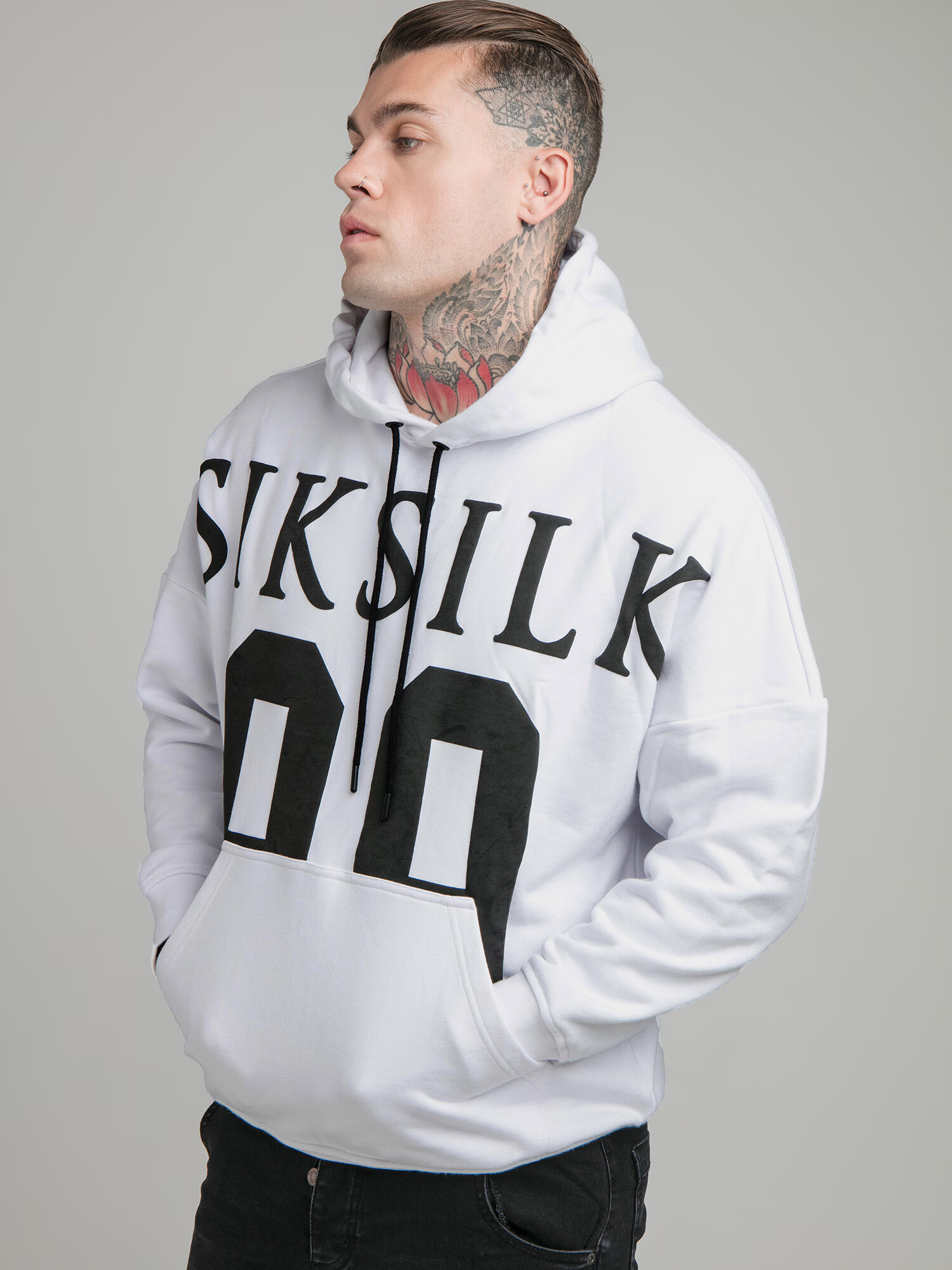 SikSilk Majica pegasto siva / črna - Pepit.si