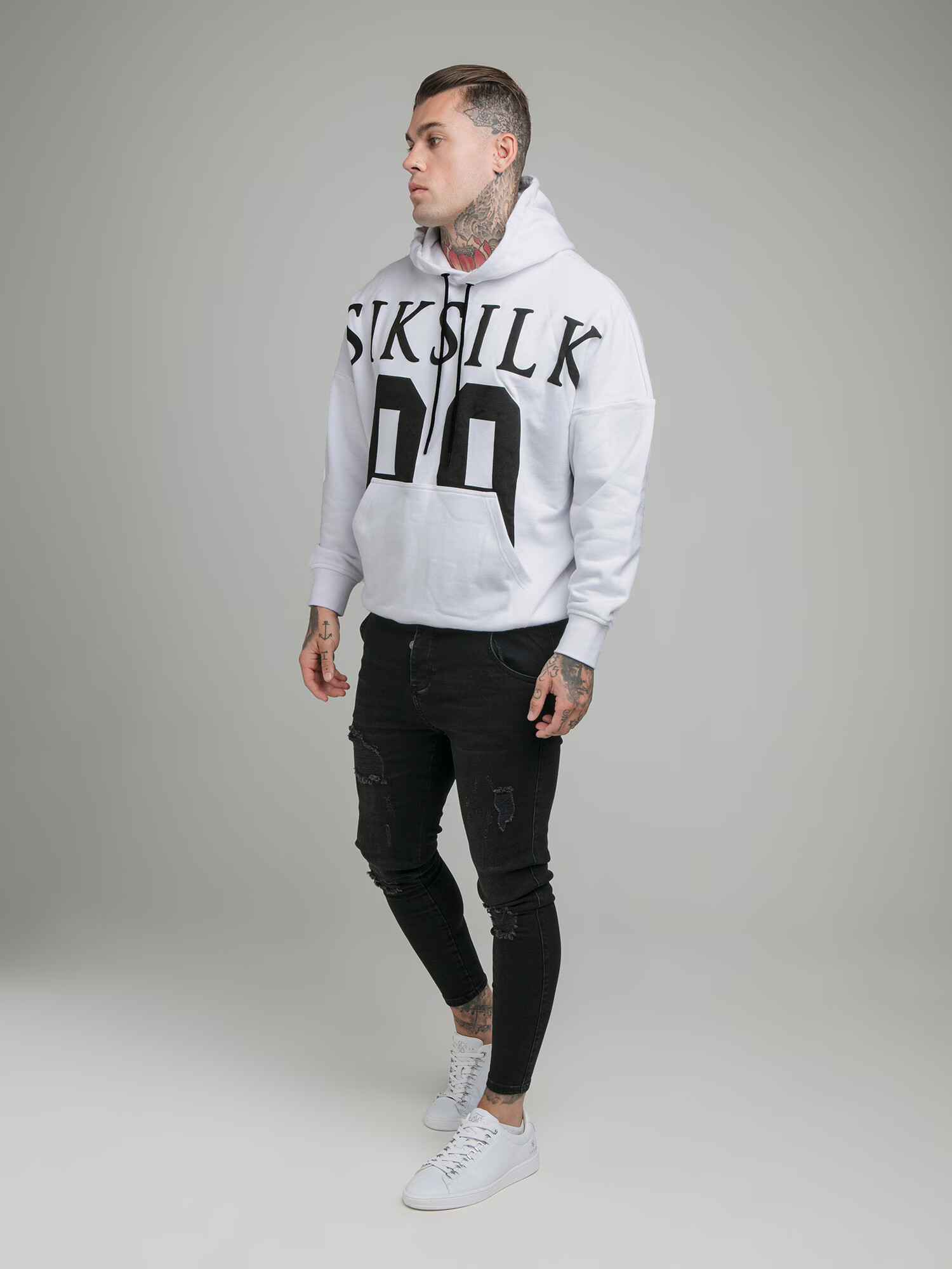 SikSilk Majica pegasto siva / črna - Pepit.si