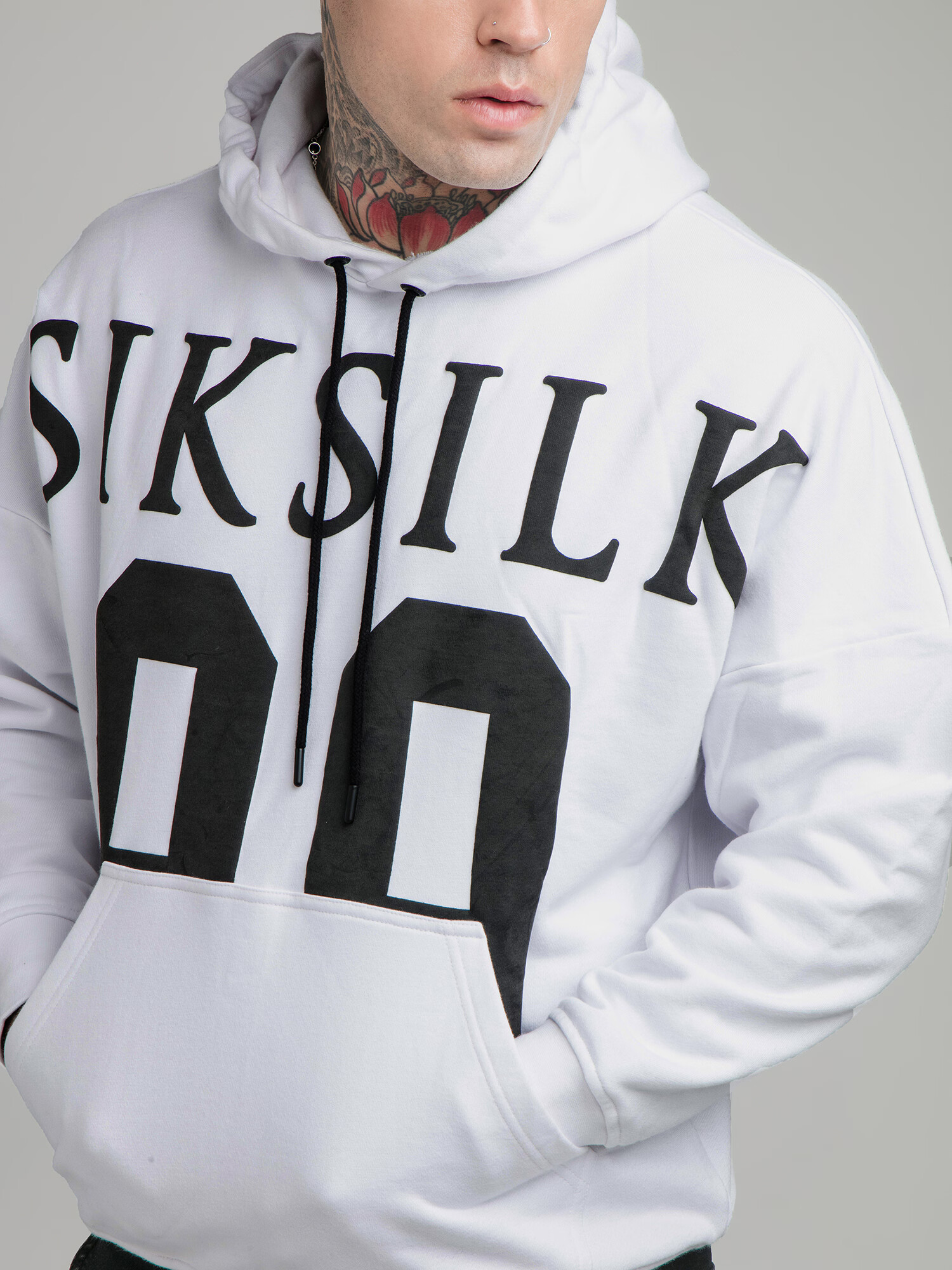 SikSilk Majica pegasto siva / črna - Pepit.si