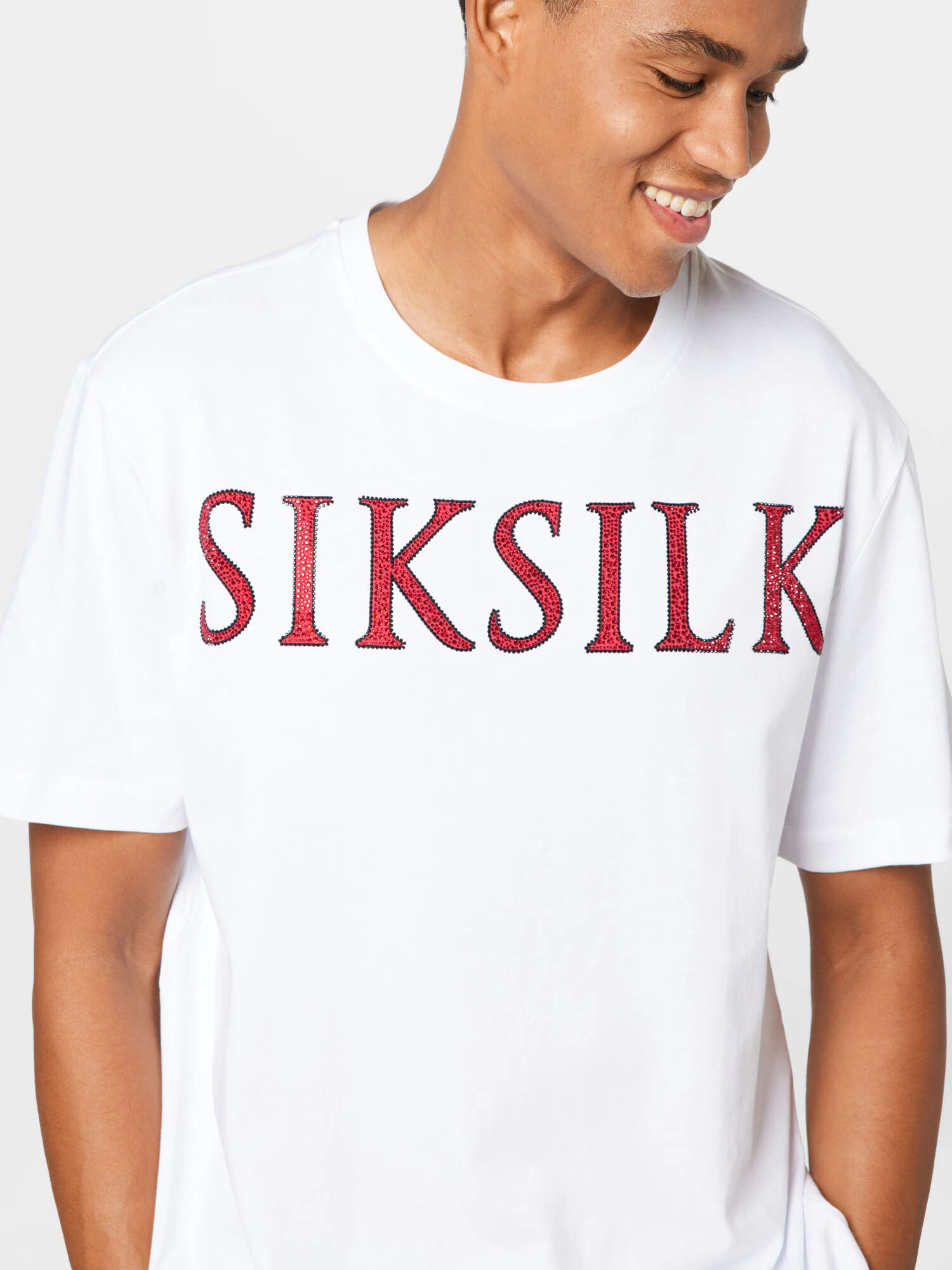 SikSilk Majica rdeča / črna / bela - Pepit.si