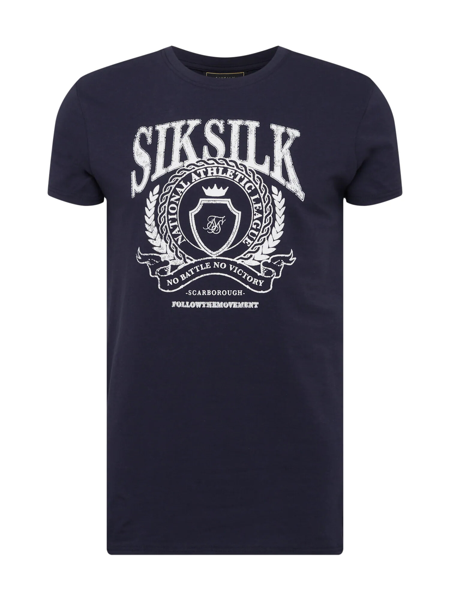 SikSilk Majica 'Varsity' mornarska / bela - Pepit.si