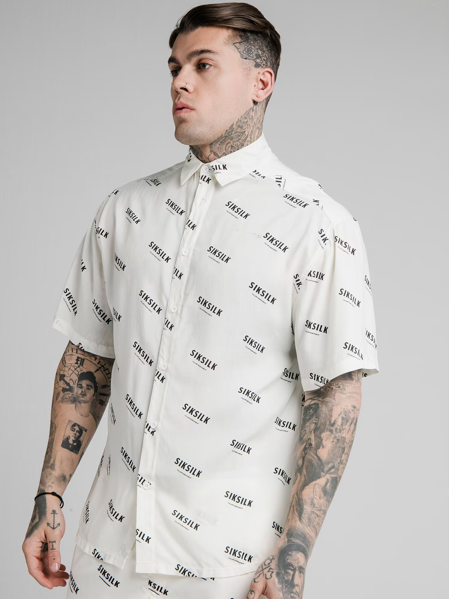 SikSilk Srajca črna / volneno bela - Pepit.si