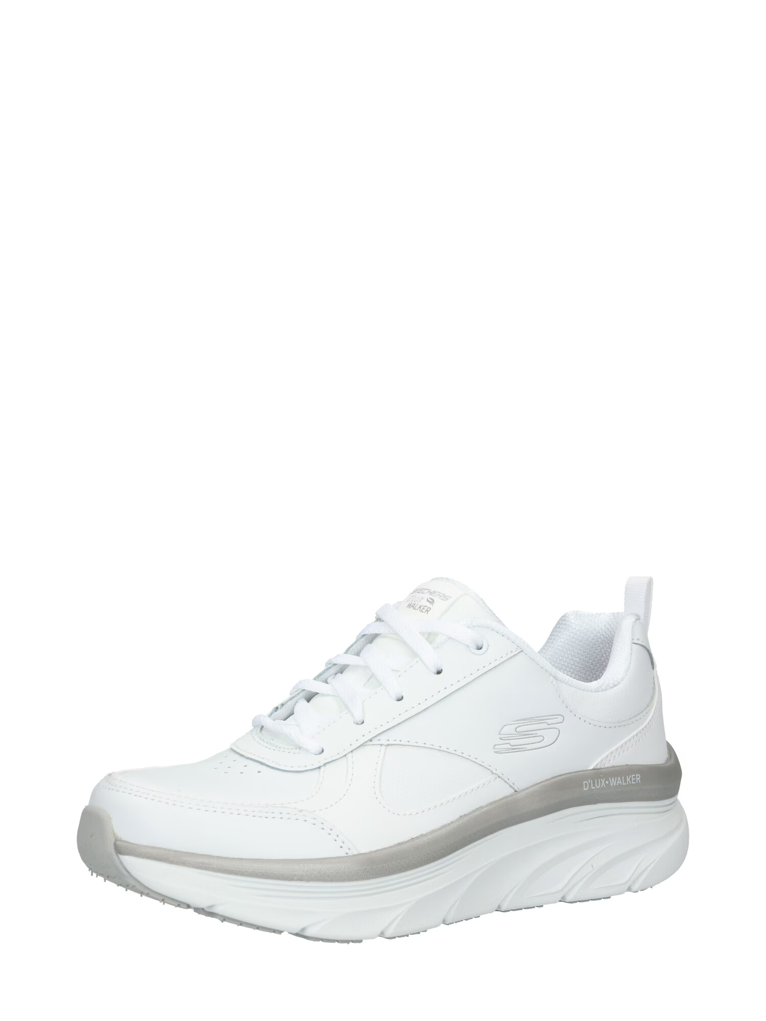 SKECHERS Nizke superge 'D'lux Walker-Timeless Path' bela / srebrna - Pepit.si