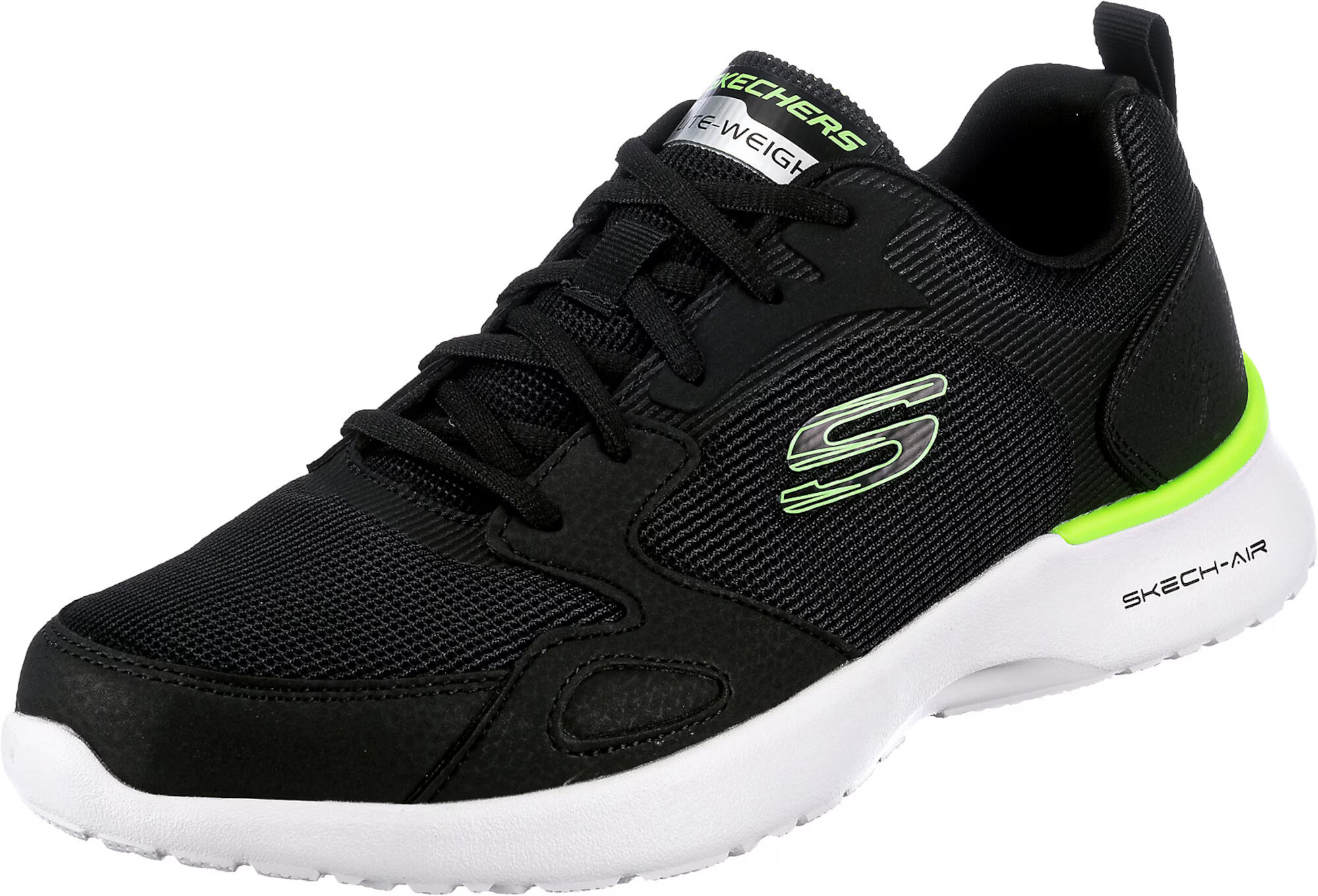 SKECHERS Nizke superge neonsko zelena / črna - Pepit.si