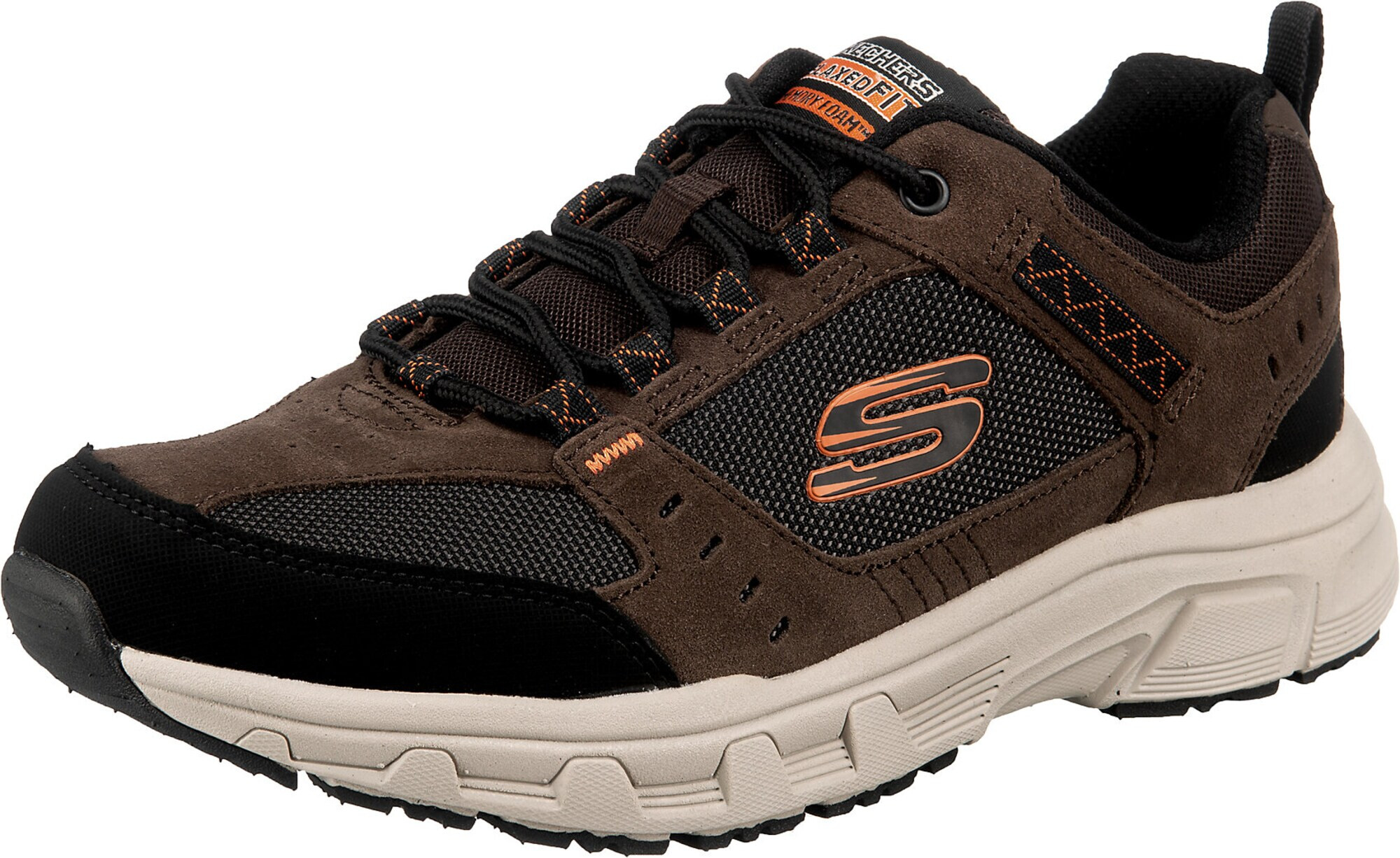 SKECHERS Nizke superge 'Oak Canyon' črna / bela / karamel / oranžna - Pepit.si