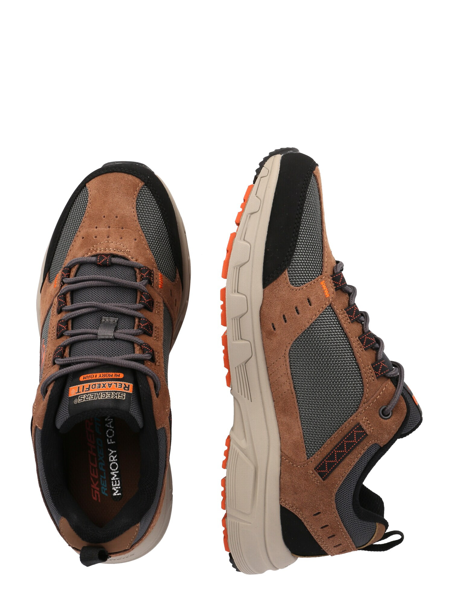 SKECHERS Nizke superge 'Oak Canyon' svetlo rjava / srebrno-siva / svetlo oranžna / črna - Pepit.si