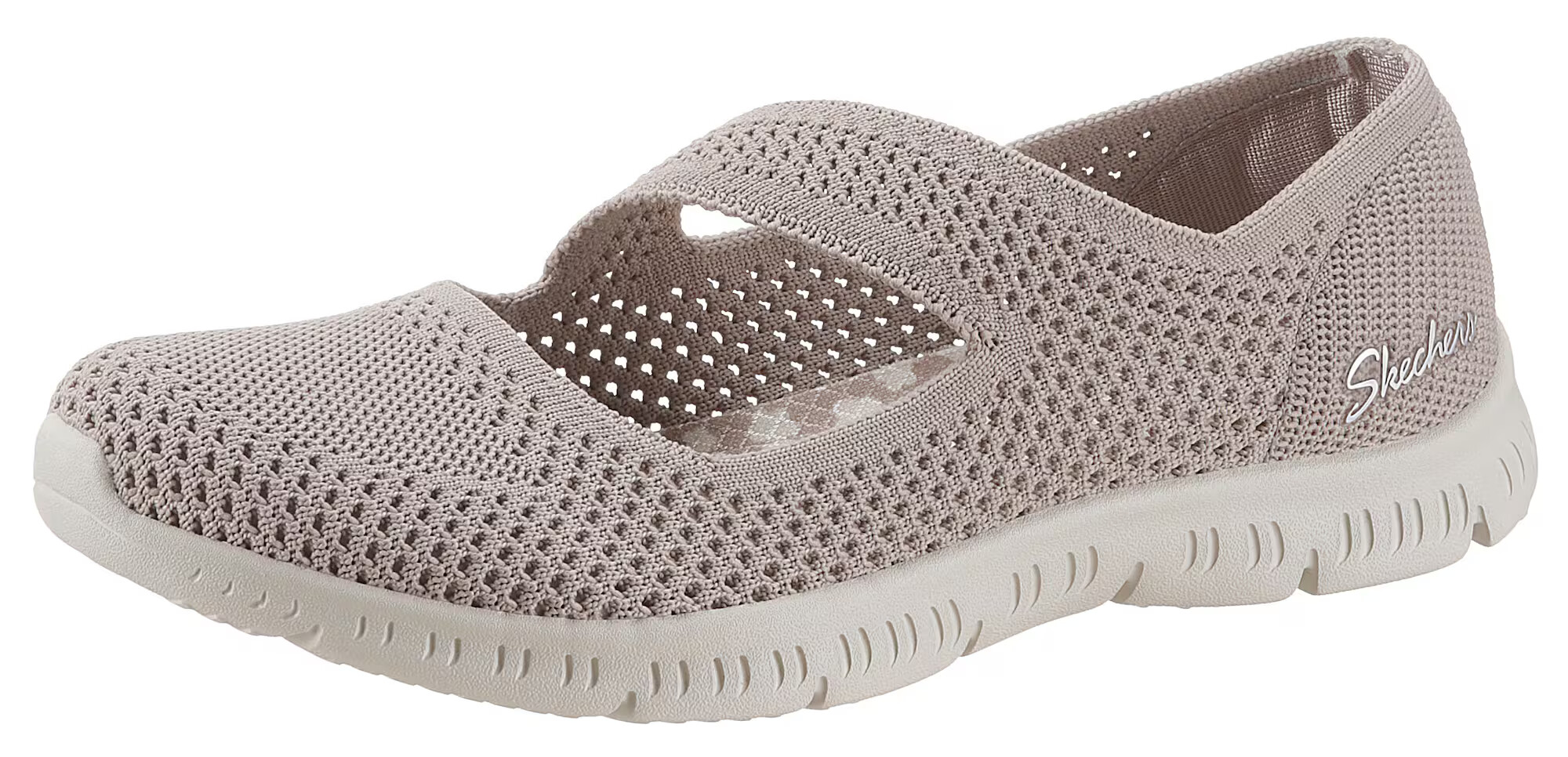 SKECHERS Odprte balerinke temno siva - Pepit.si