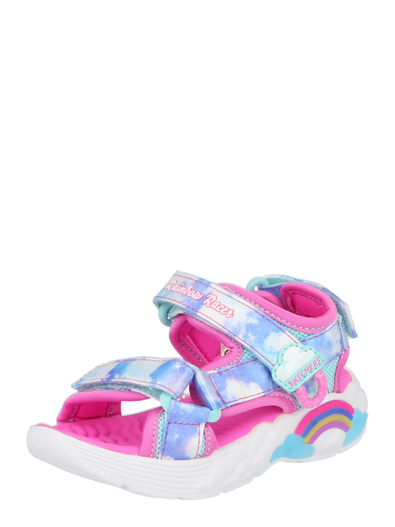 SKECHERS Sandale 'Rainbow' bela / roza / modra - Pepit.si