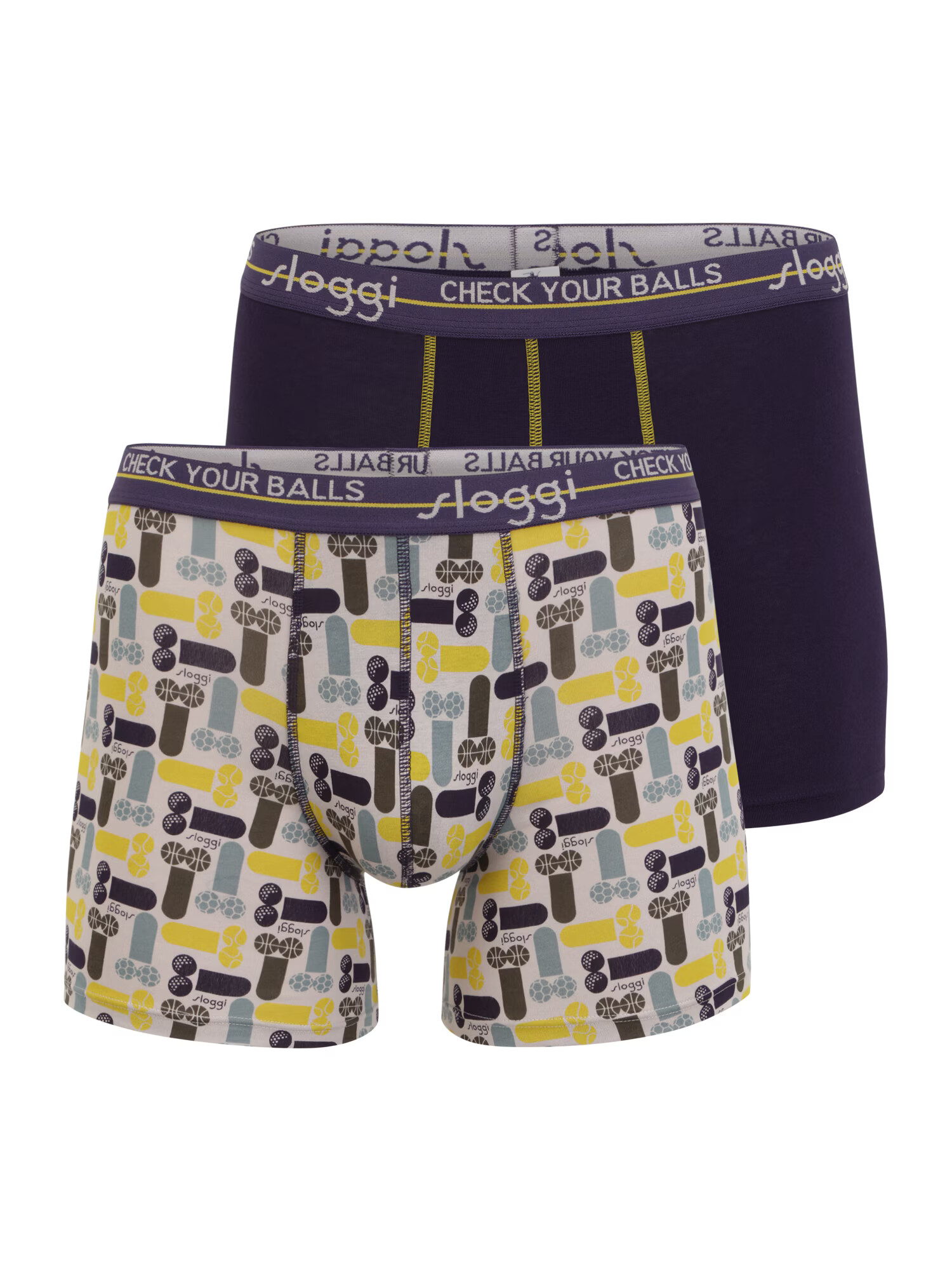 SLOGGI Boxershorts sliva / bela / rjava / pastelno modra / rumena - Pepit.si