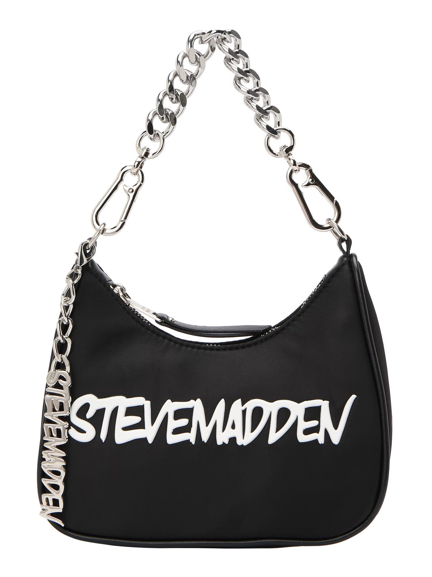 STEVE MADDEN Torba za čez ramo črna / srebrna / bela - Pepit.si