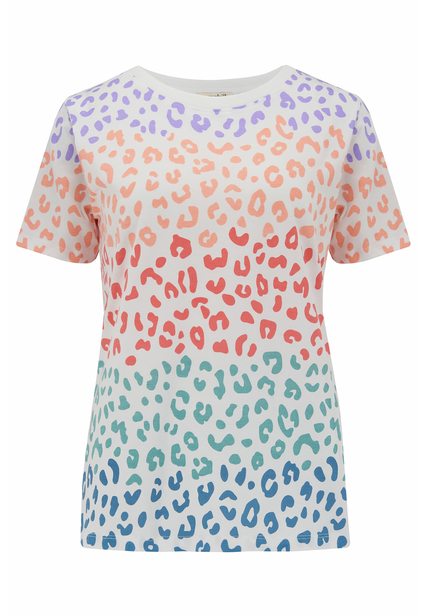 Sugarhill Brighton Shirt 'Maggie Coloured Leopard' bela / modra / lila / rdeča / oranžna - Pepit.si