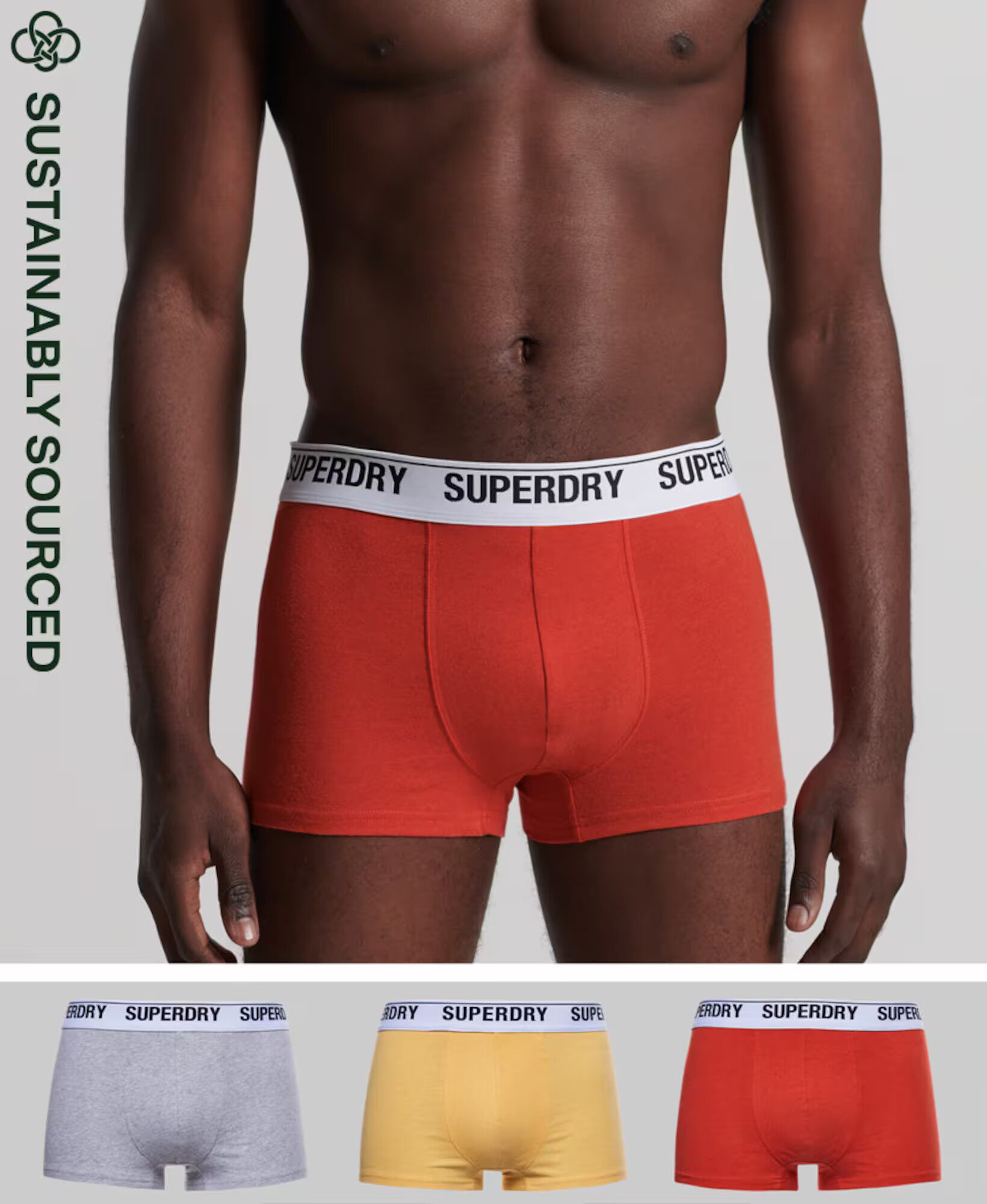 Superdry Boksarice rumena / siva / oranžna / črna / bela - Pepit.si