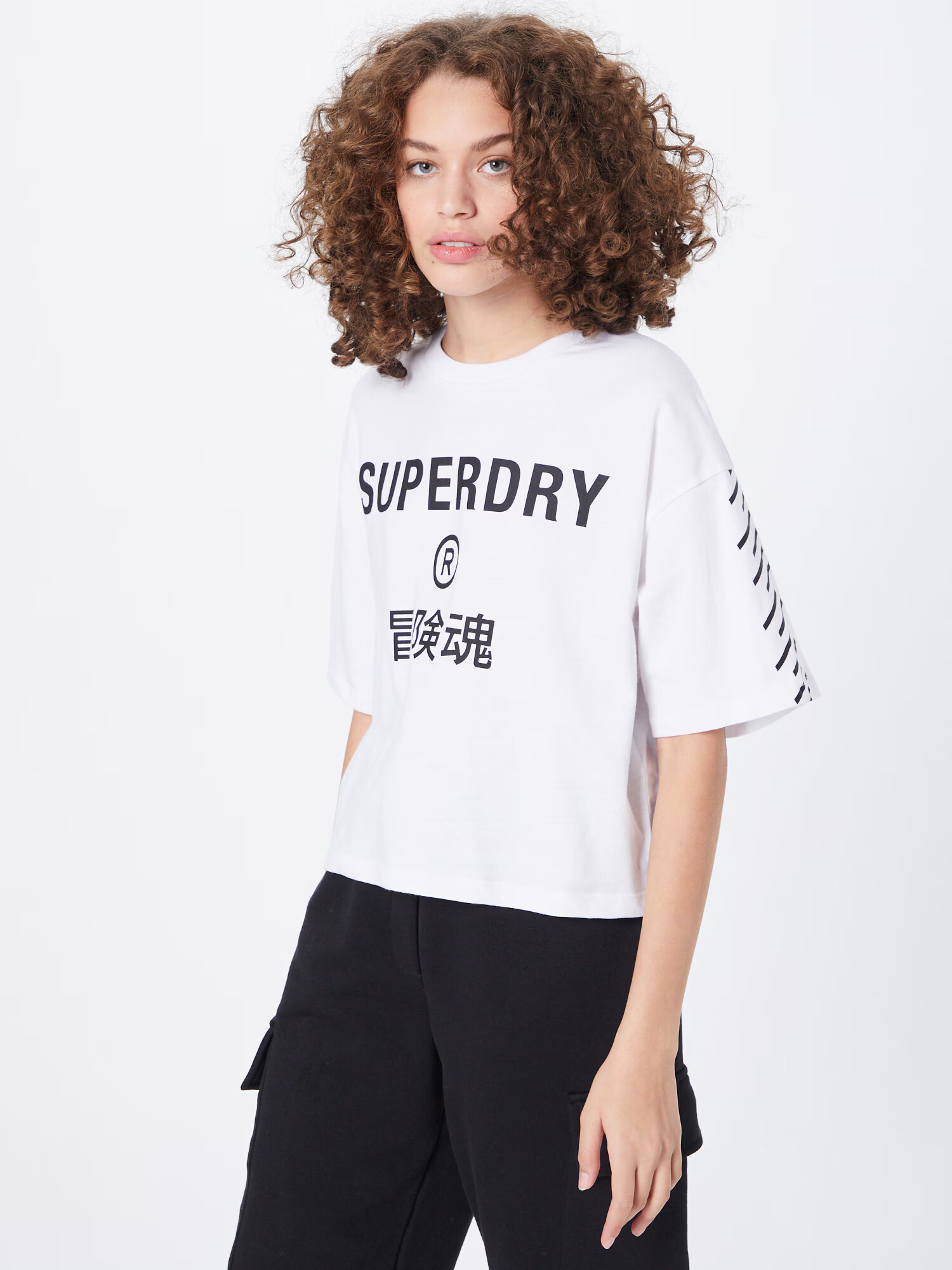 Superdry Funkcionalna majica 'Code Core' črna / bela - Pepit.si