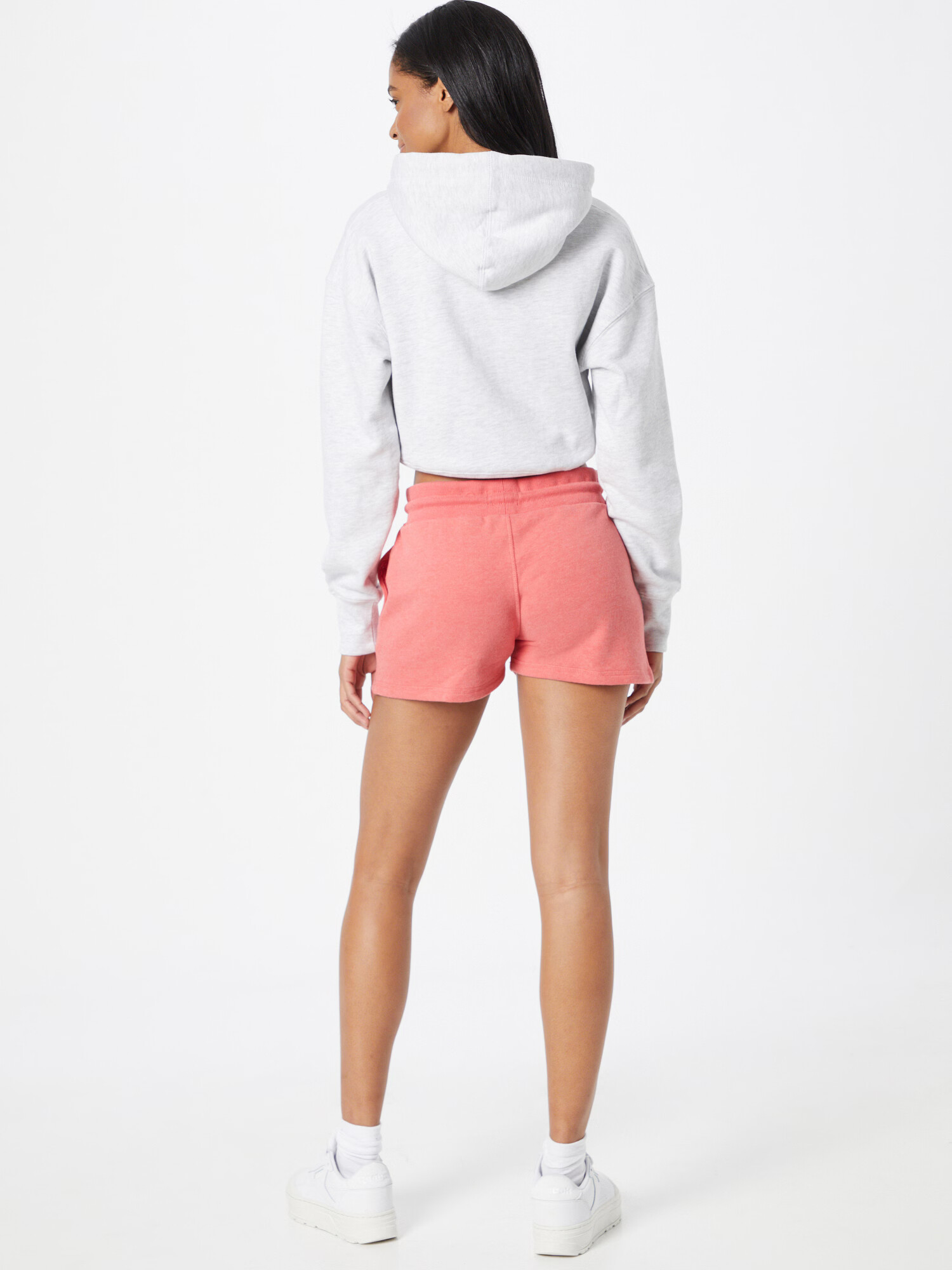 Superdry Hlače 'OL CLASSIC JERSEY SHORT' roza / bela - Pepit.si