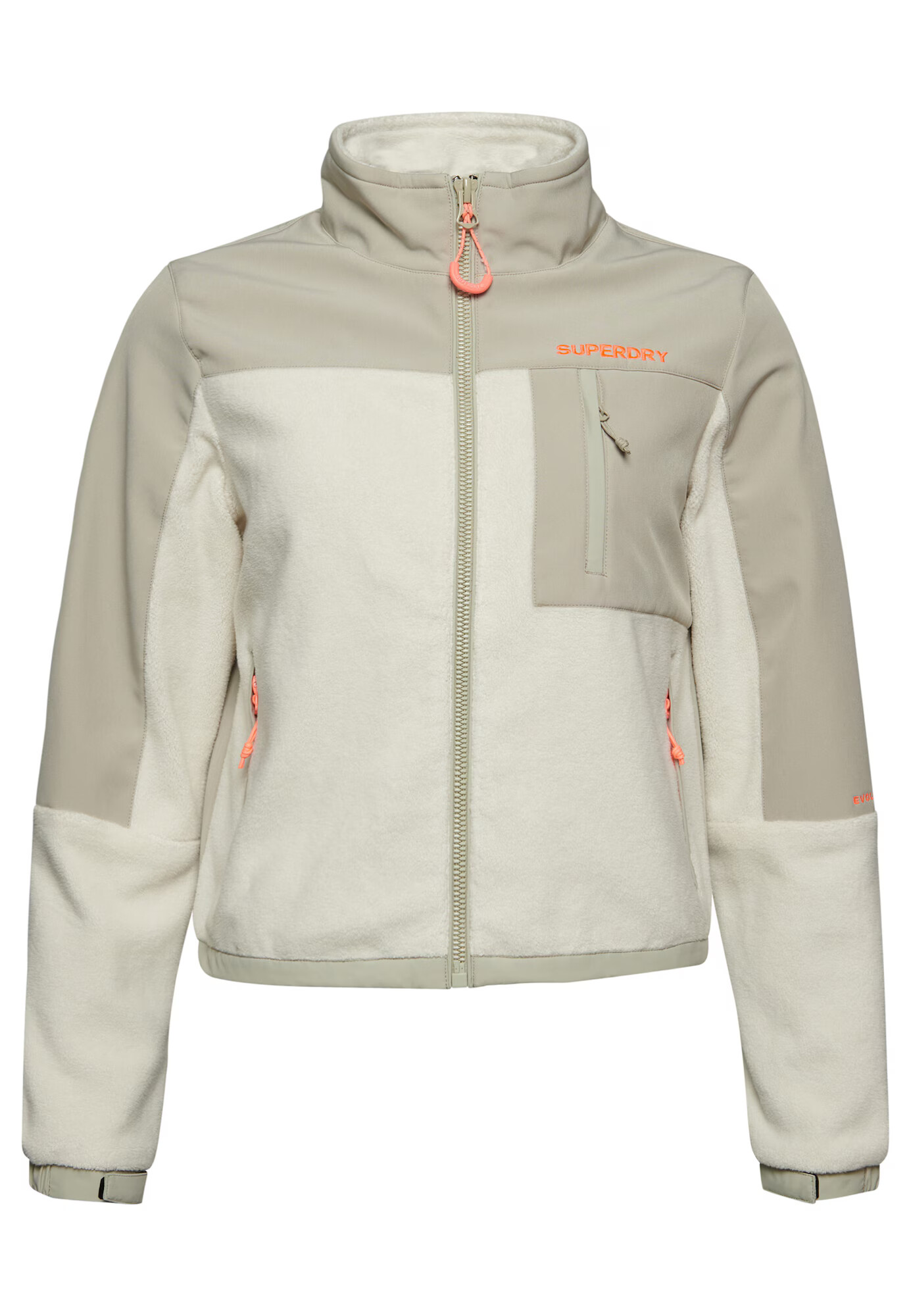 Superdry Jopa iz flisa 'Hybrid Trekker' svetlo siva / oranžna / bela - Pepit.si