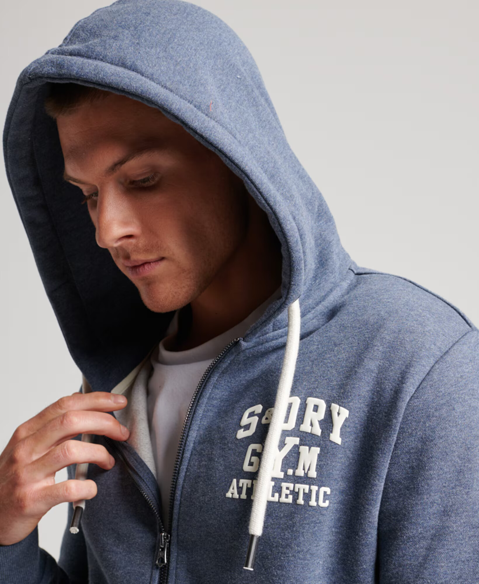 Superdry Jopa na zadrgo 'Gym Athletic' marine / bela - Pepit.si