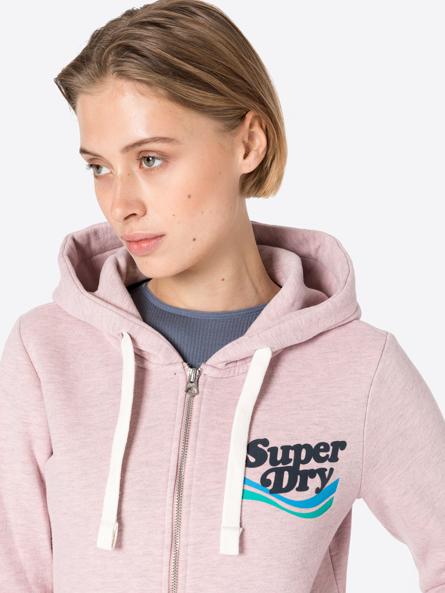 Superdry Jopa na zadrgo 'VINTAGE COOPER NOSTALGIA' mornarska / cijansko modra / pegasto roza - Pepit.si