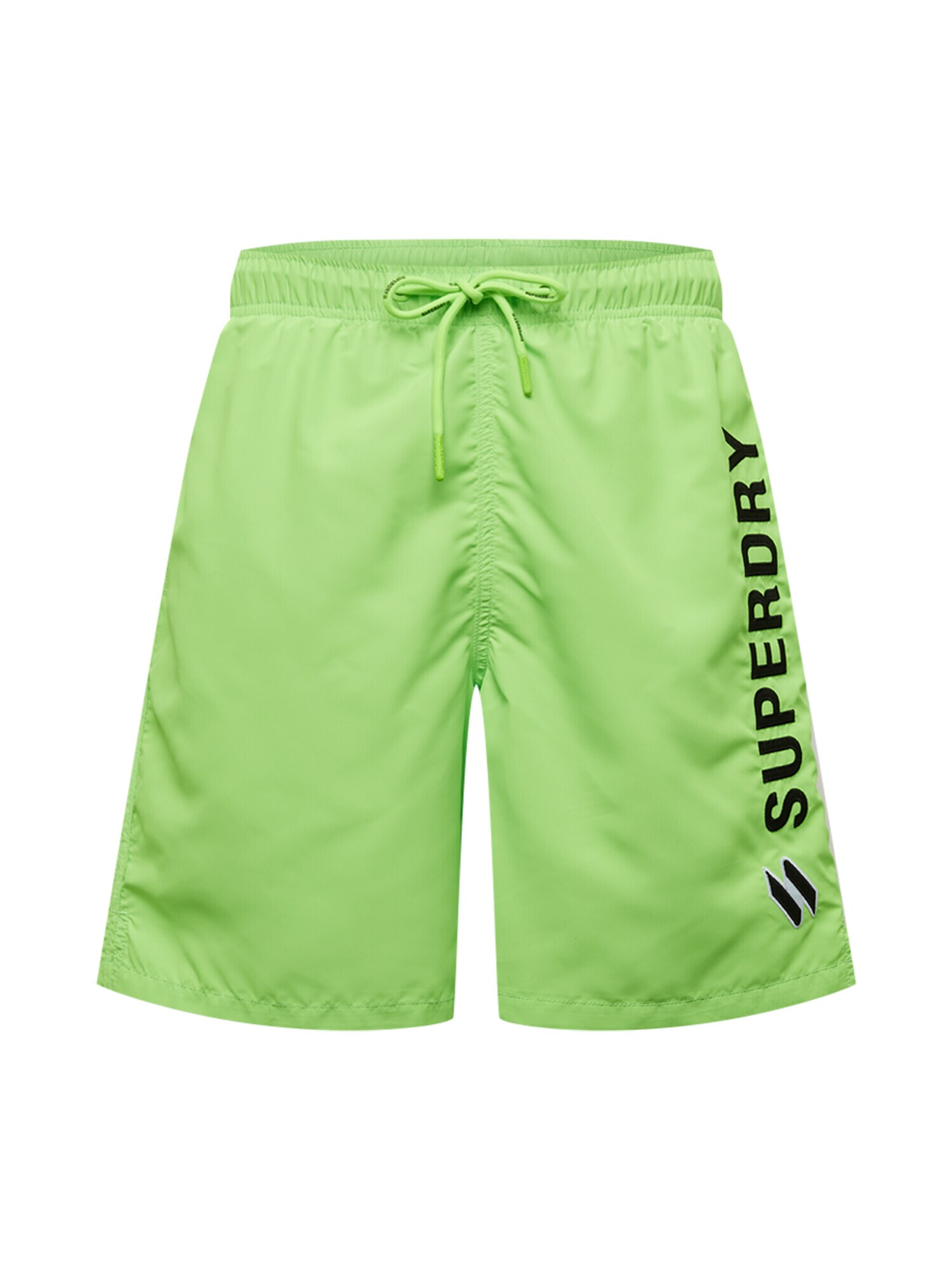 Superdry Kratke kopalne hlače neonsko zelena / bela / črna - Pepit.si