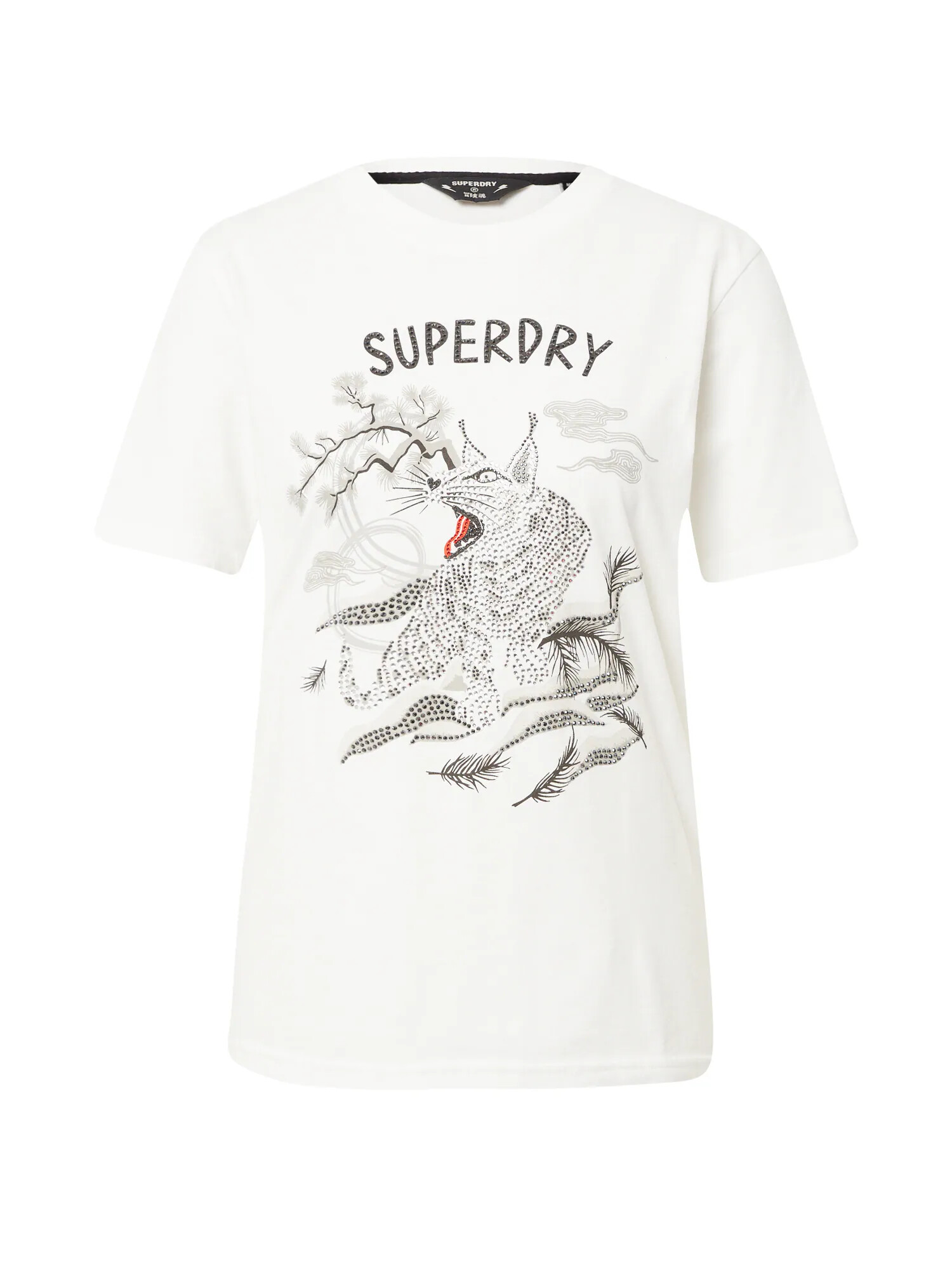 Superdry Majica 'Suika' bež / svetlo siva / rdeča / črna - Pepit.si