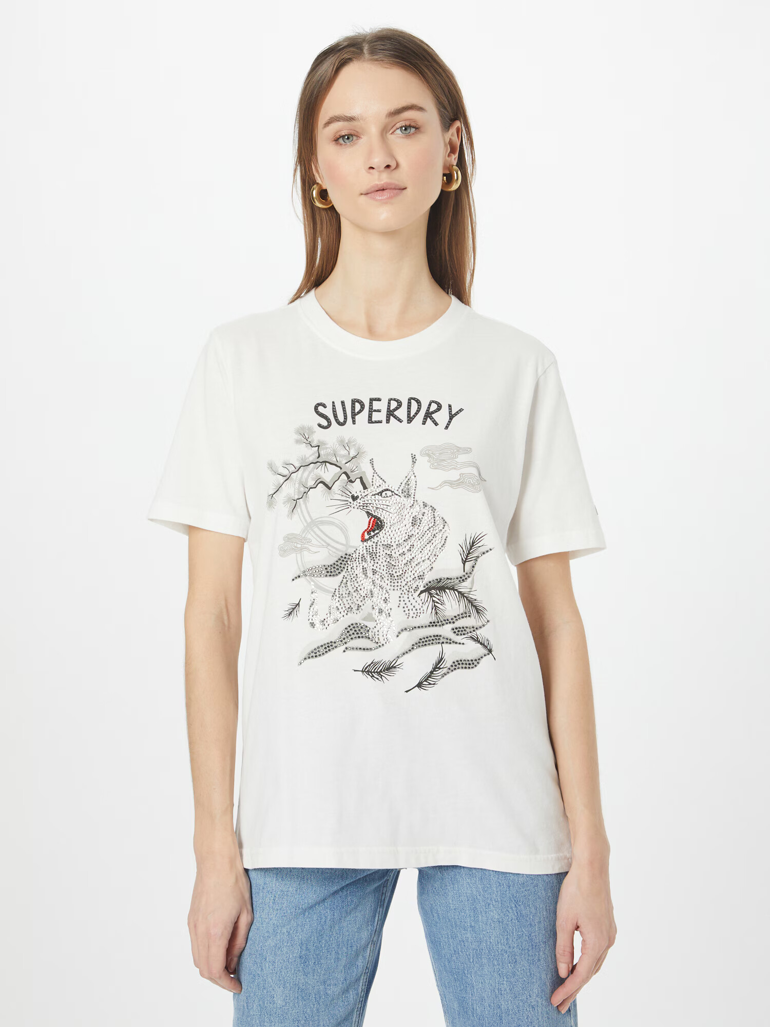 Superdry Majica 'Suika' bež / svetlo siva / rdeča / črna - Pepit.si