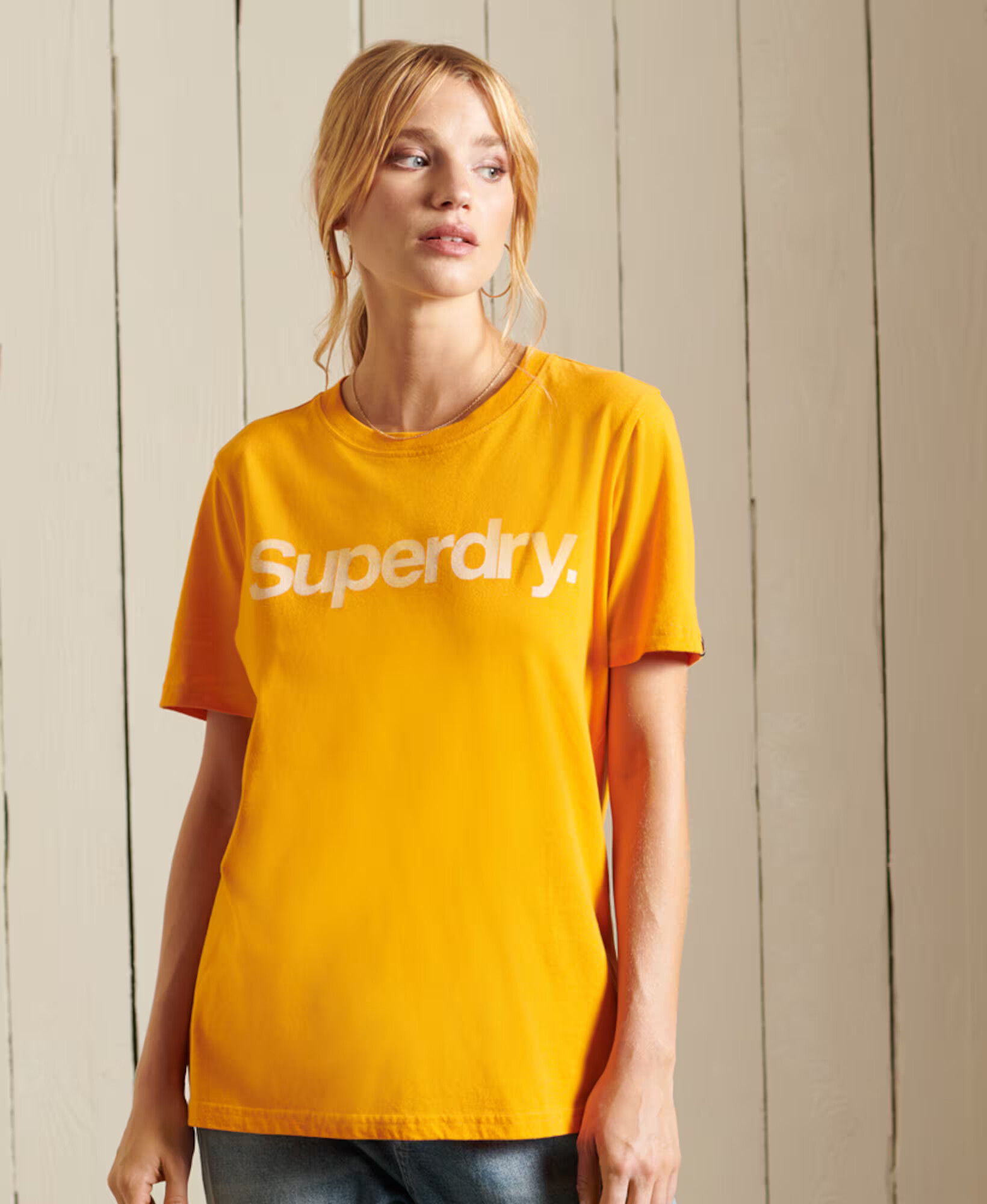 Superdry Majica 'Core' mornarska / zlato-rumena / svetlo roza - Pepit.si