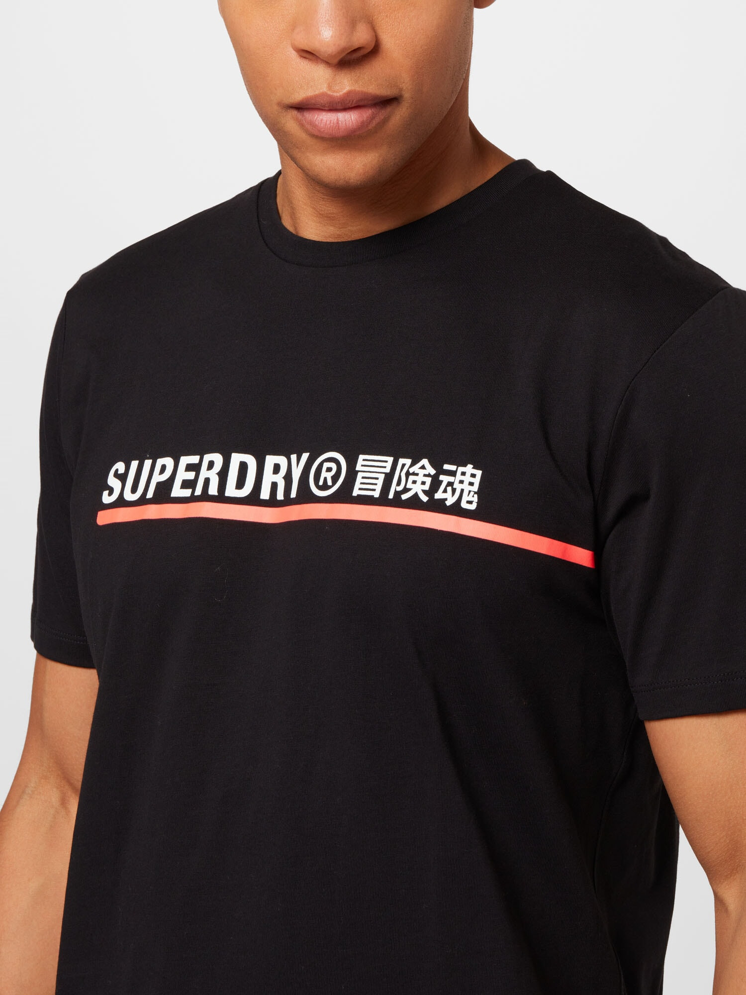 Superdry Majica losos / črna / bela - Pepit.si