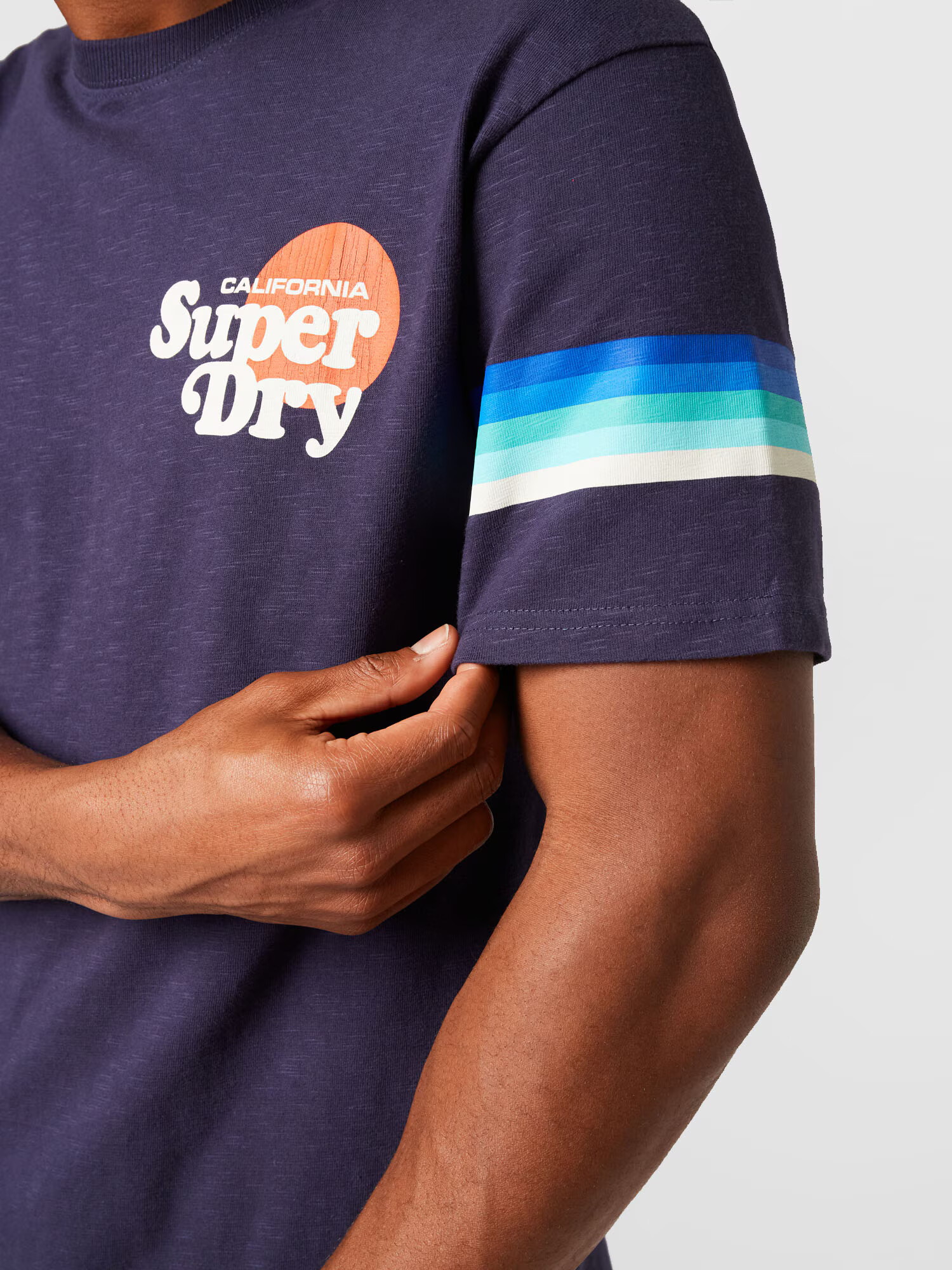 Superdry Majica marine / voda / živo rdeča / bela - Pepit.si