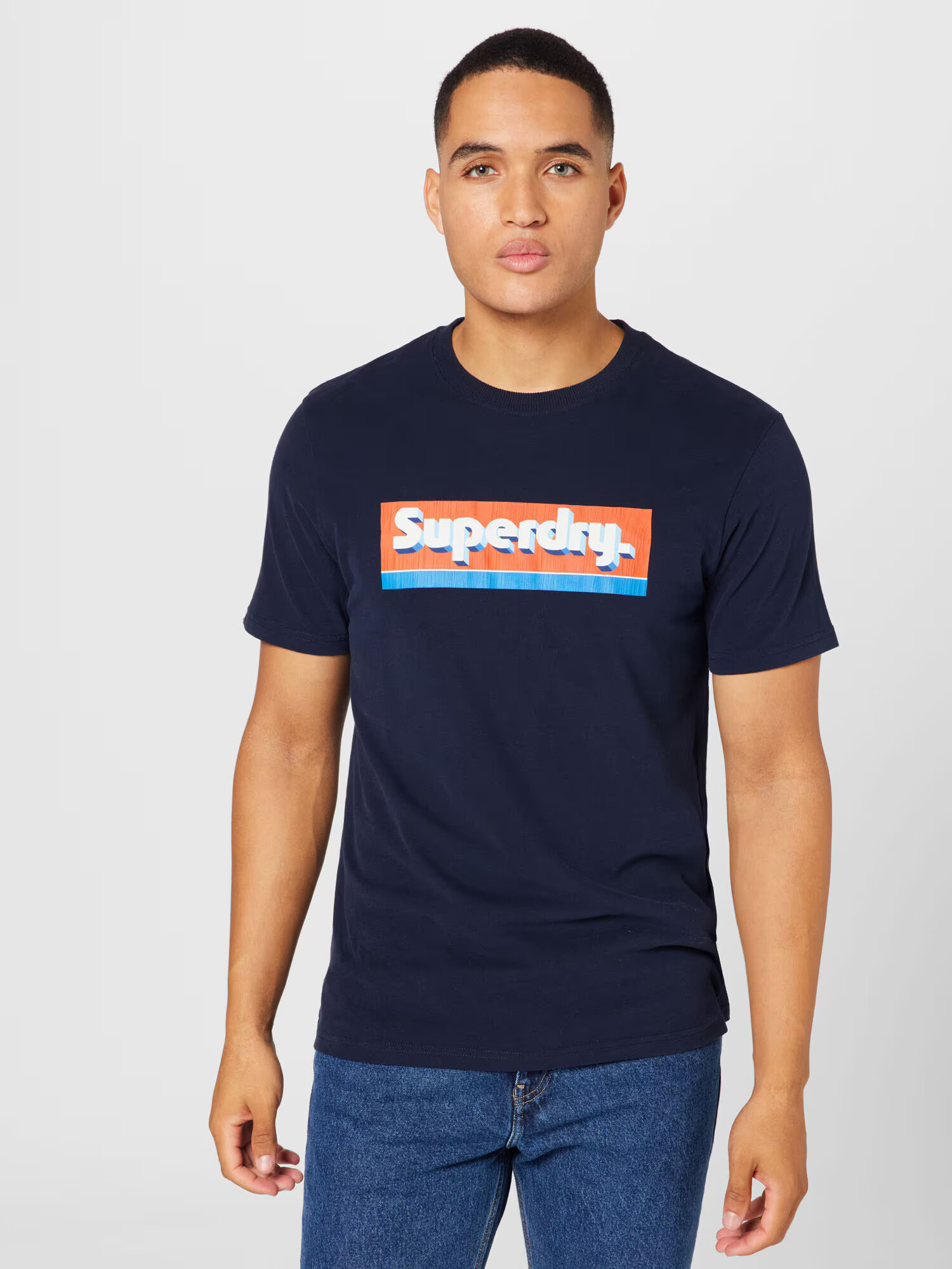 Superdry Majica modra / marine / oranžna / bela - Pepit.si