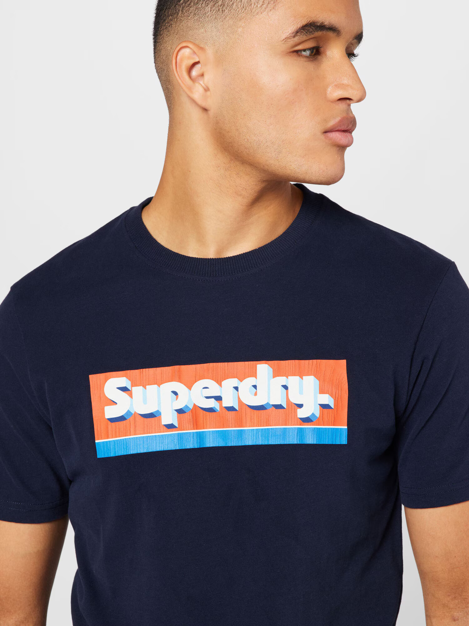 Superdry Majica modra / marine / oranžna / bela - Pepit.si