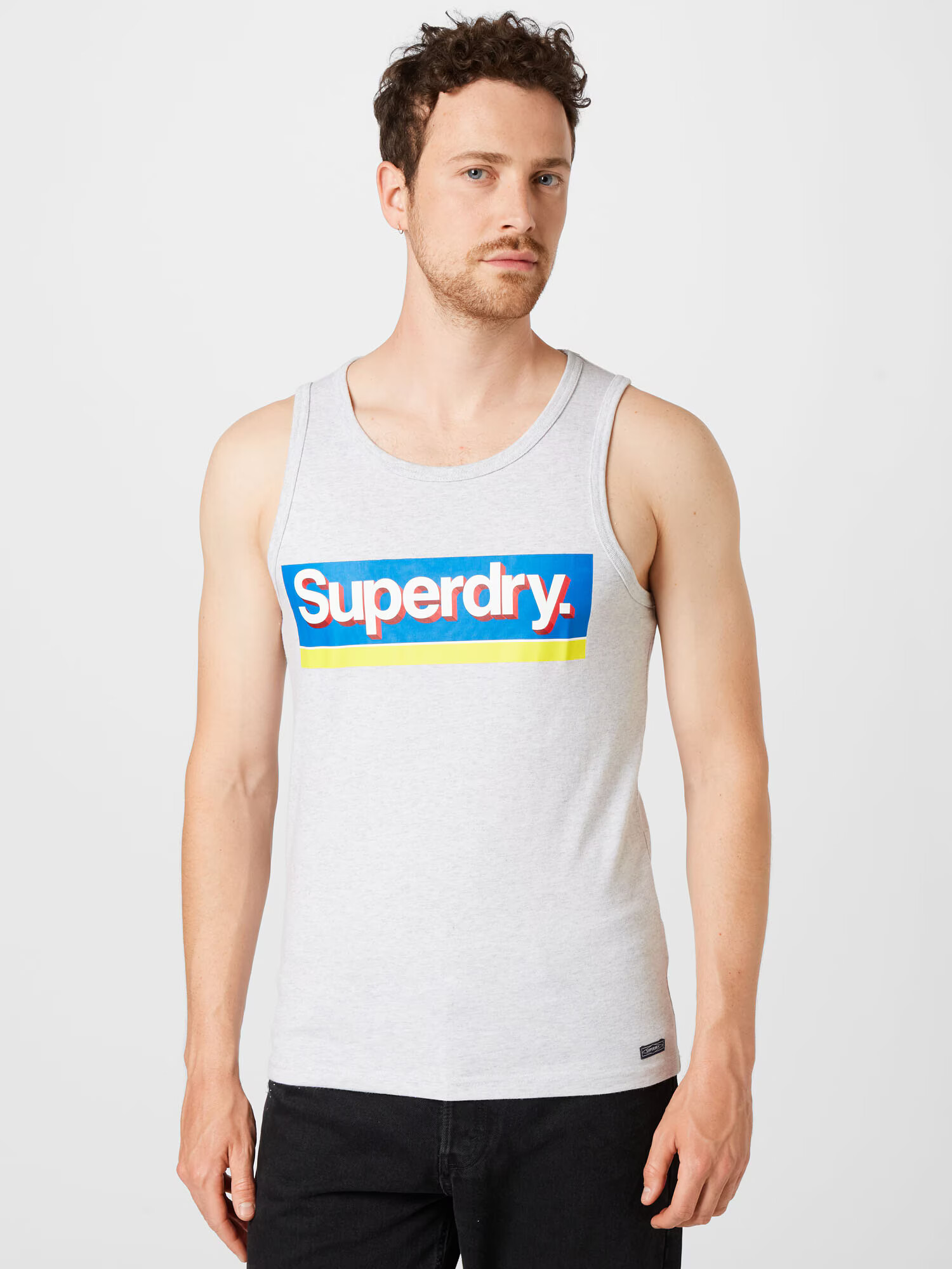 Superdry Majica modra / rumena / pegasto siva / bela - Pepit.si