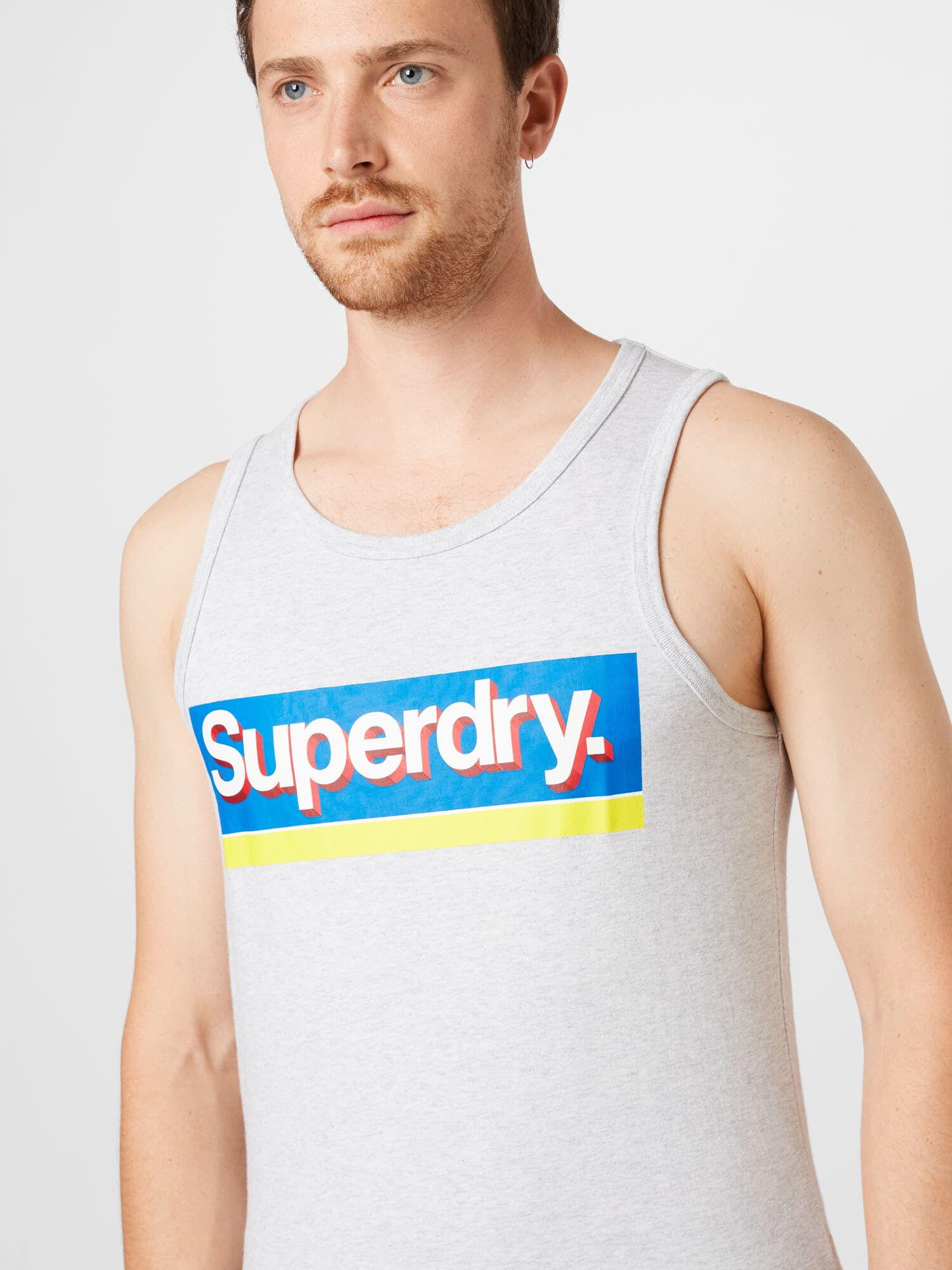 Superdry Majica modra / rumena / pegasto siva / bela - Pepit.si