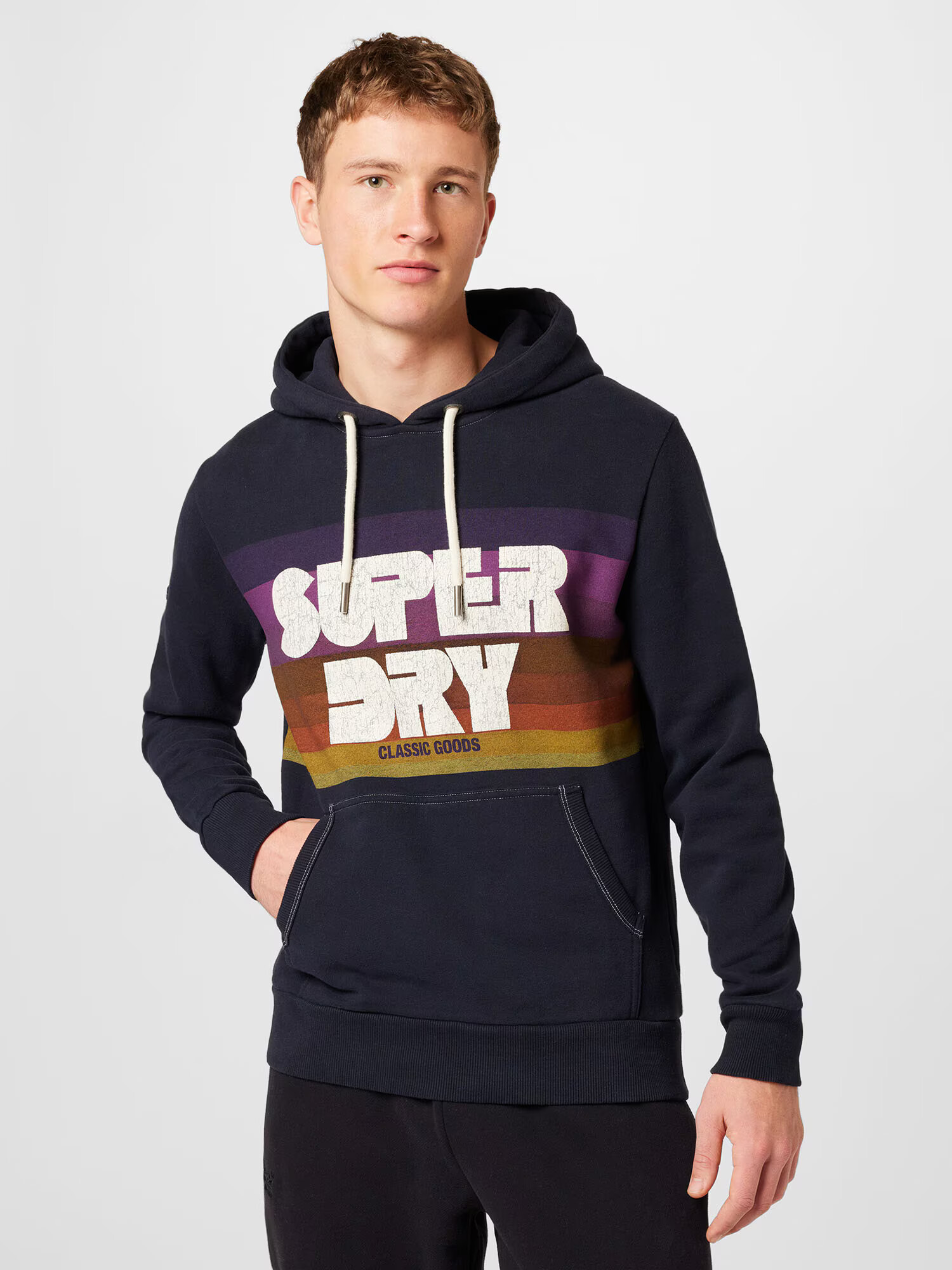 Superdry Majica mornarska / temno roza / burgund / bela - Pepit.si