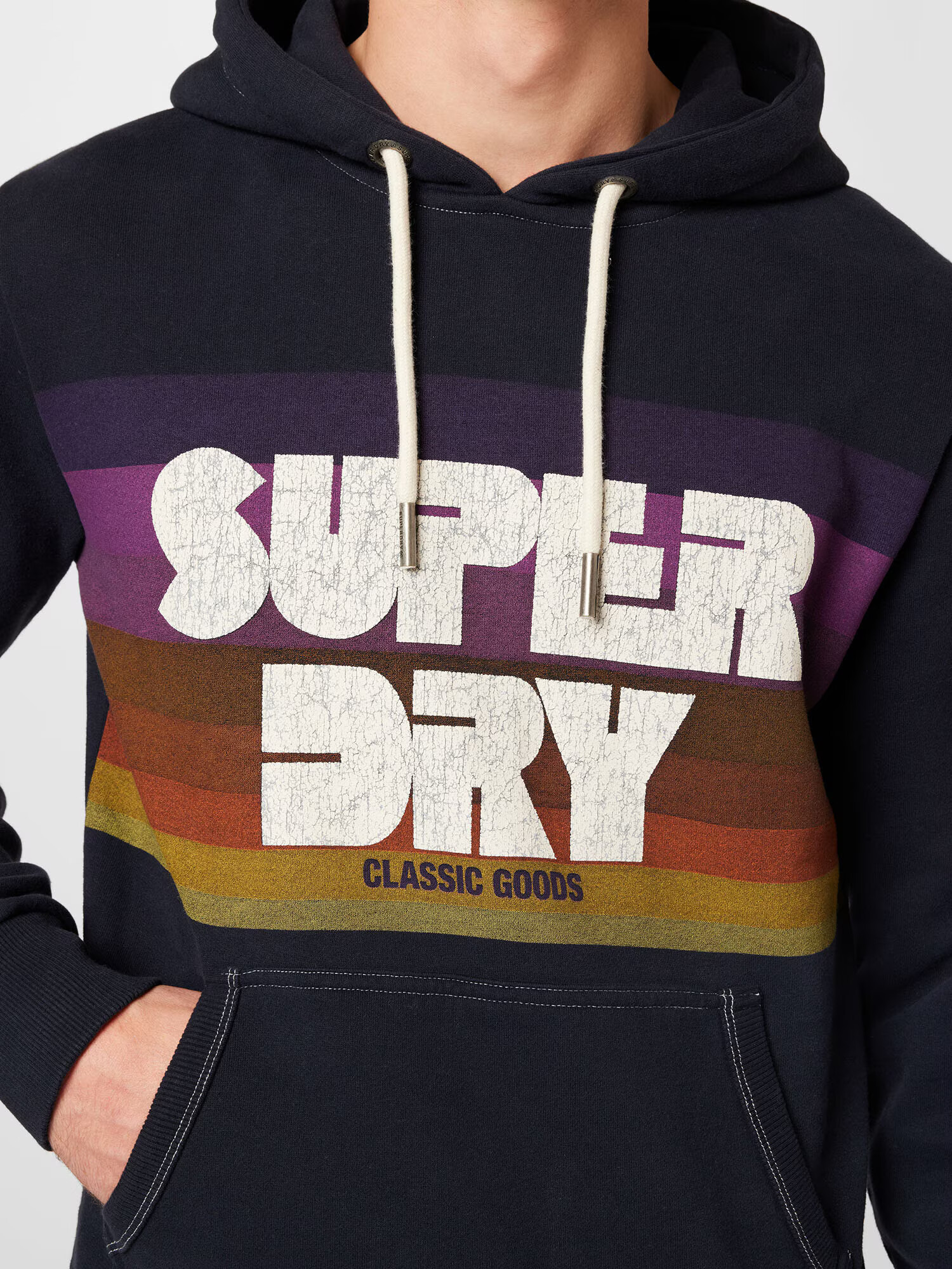 Superdry Majica mornarska / temno roza / burgund / bela - Pepit.si