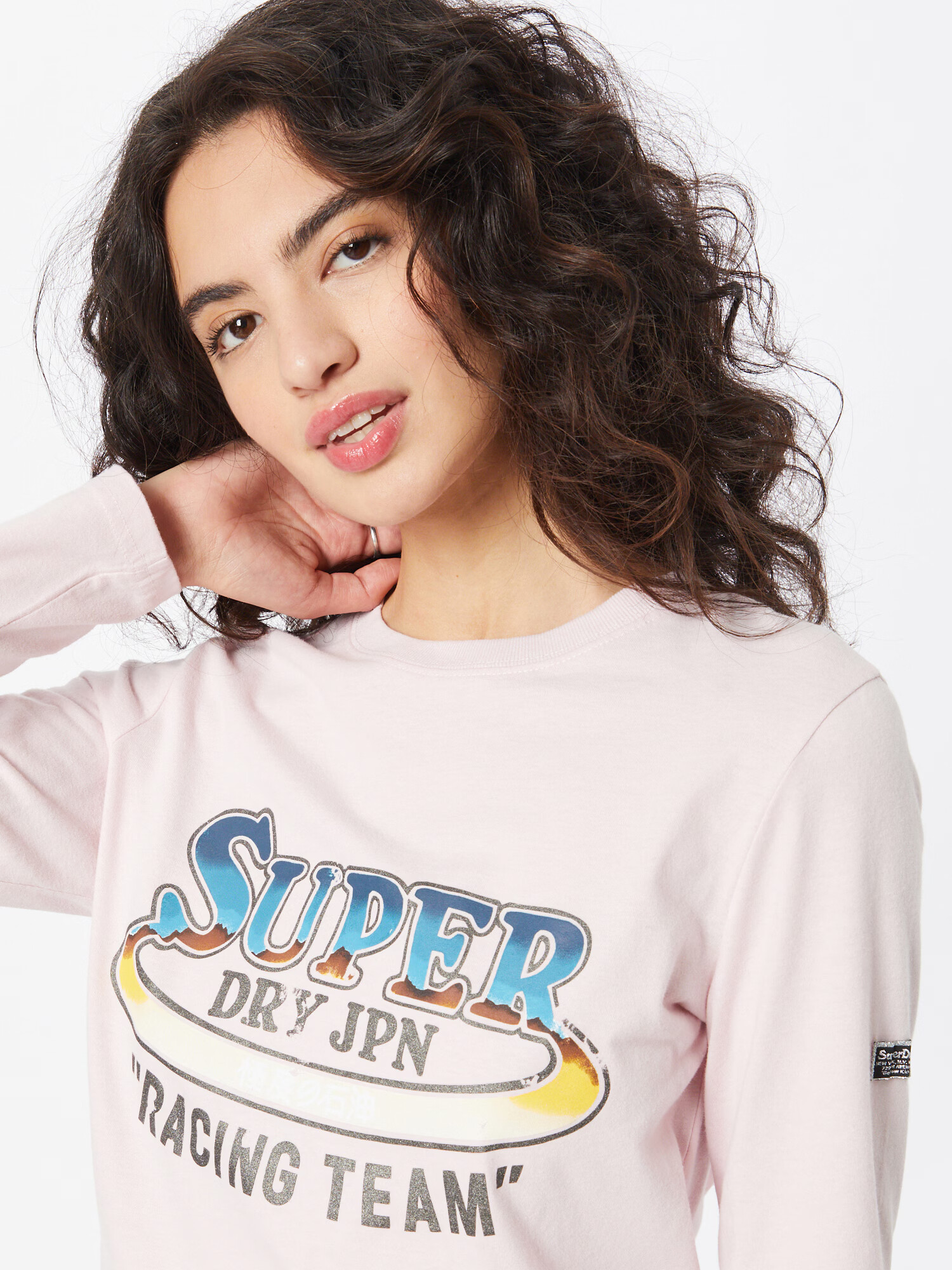 Superdry Majica 'Boho' mornarska / nebeško modra / rjava / rosé - Pepit.si