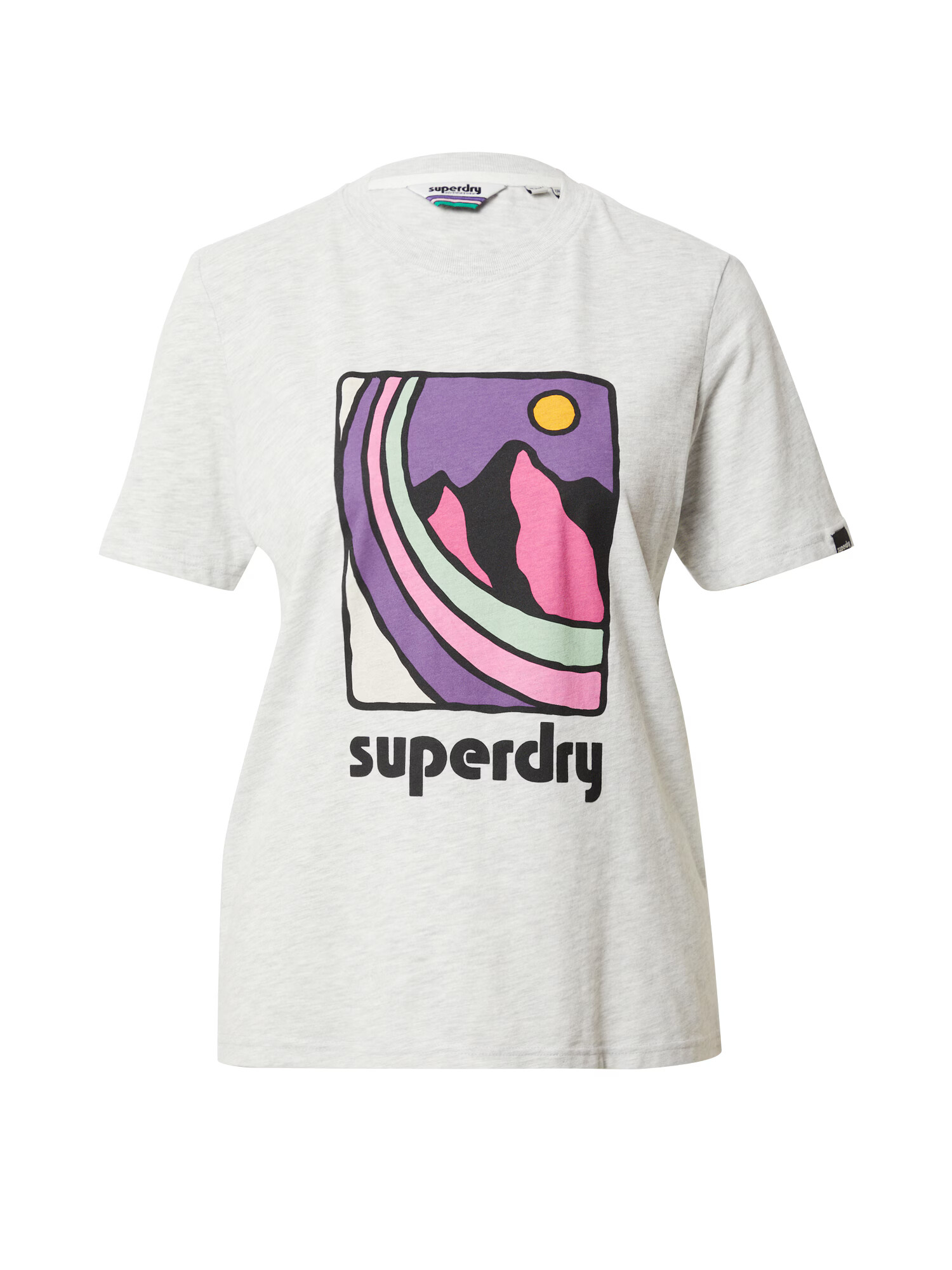 Superdry Majica pegasto siva / lila / roza / črna - Pepit.si