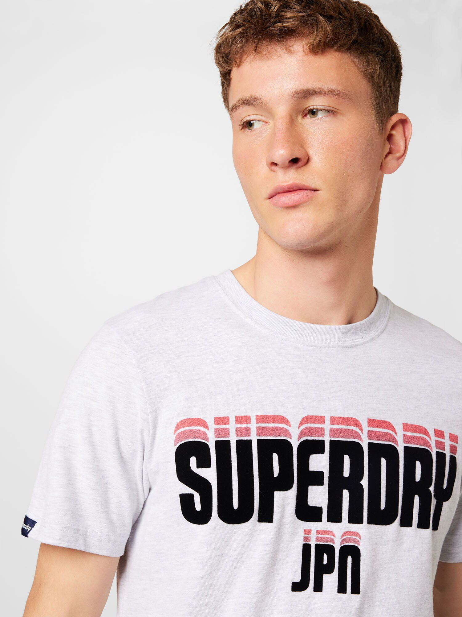 Superdry Majica svetlo siva / melona / črna - Pepit.si