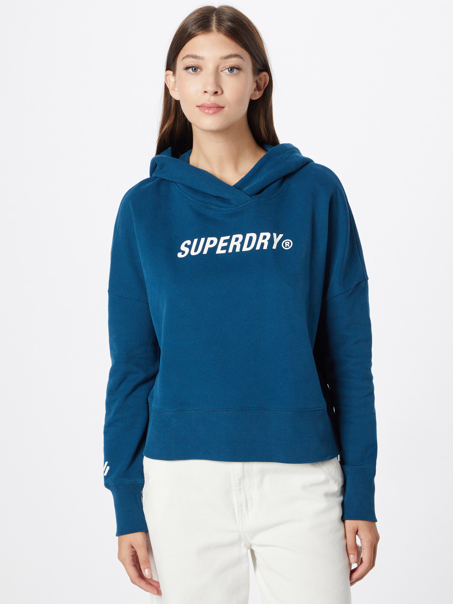 Superdry Majica petrol / bela - Pepit.si