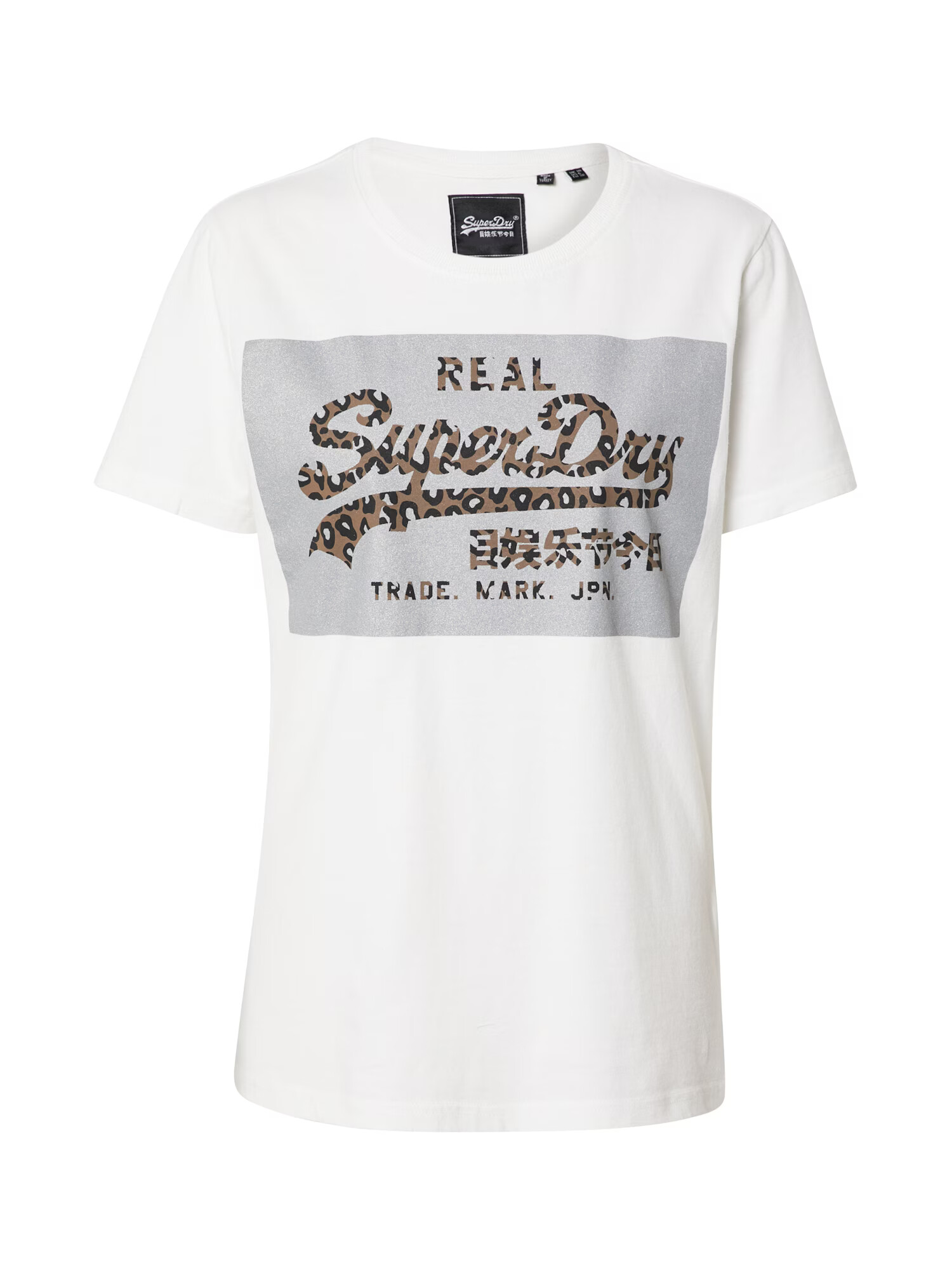 Superdry Majica rjava / črna / bela / srebrna - Pepit.si